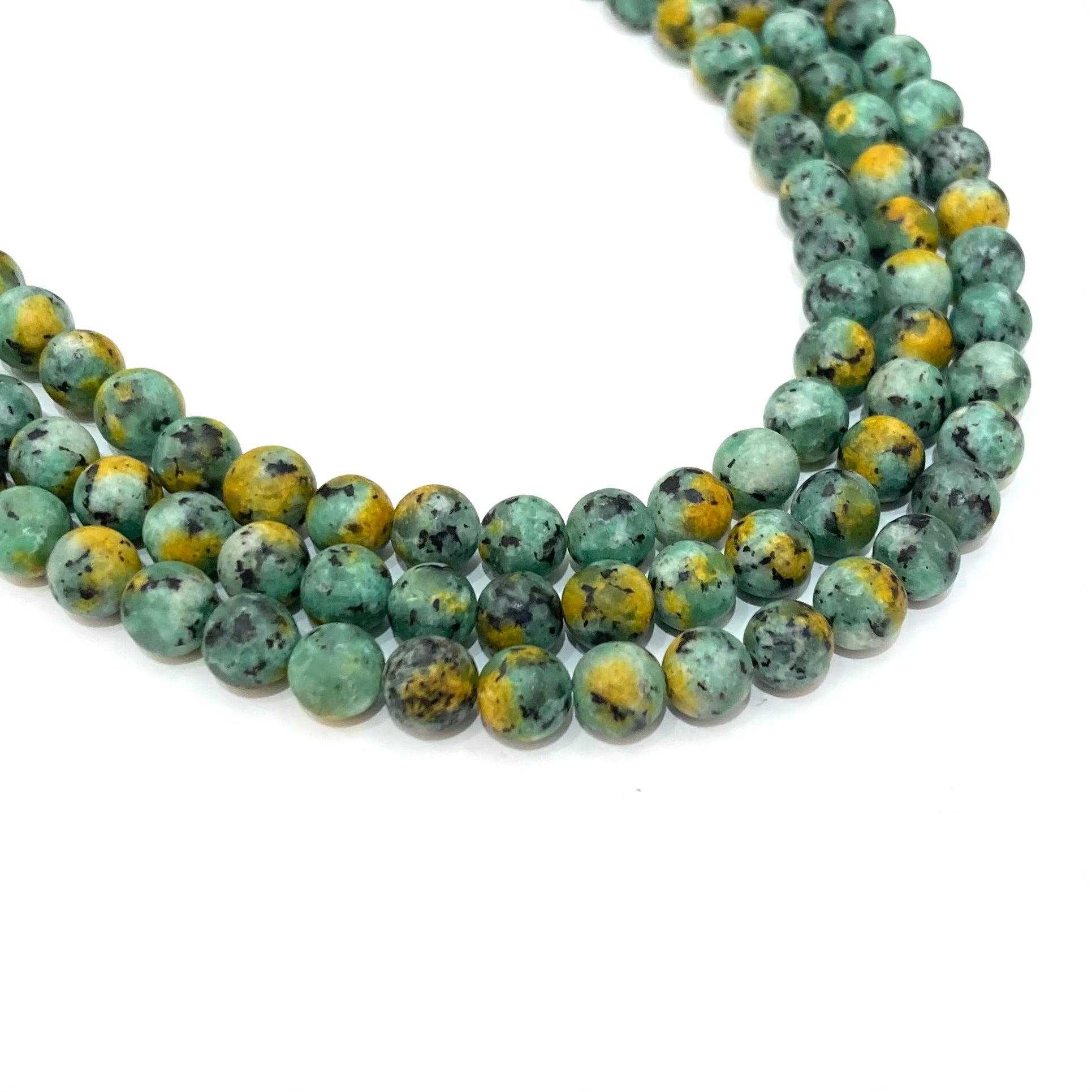 AGATA MATTE | 6MM | VERDE Y AMARILLO JASPEADO