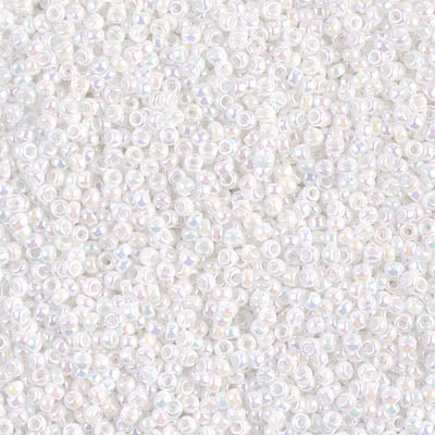 MIYUKI ROUND ROCAILLES 15/0 | 471RR | OPAQUE RAINBOW BLANCO