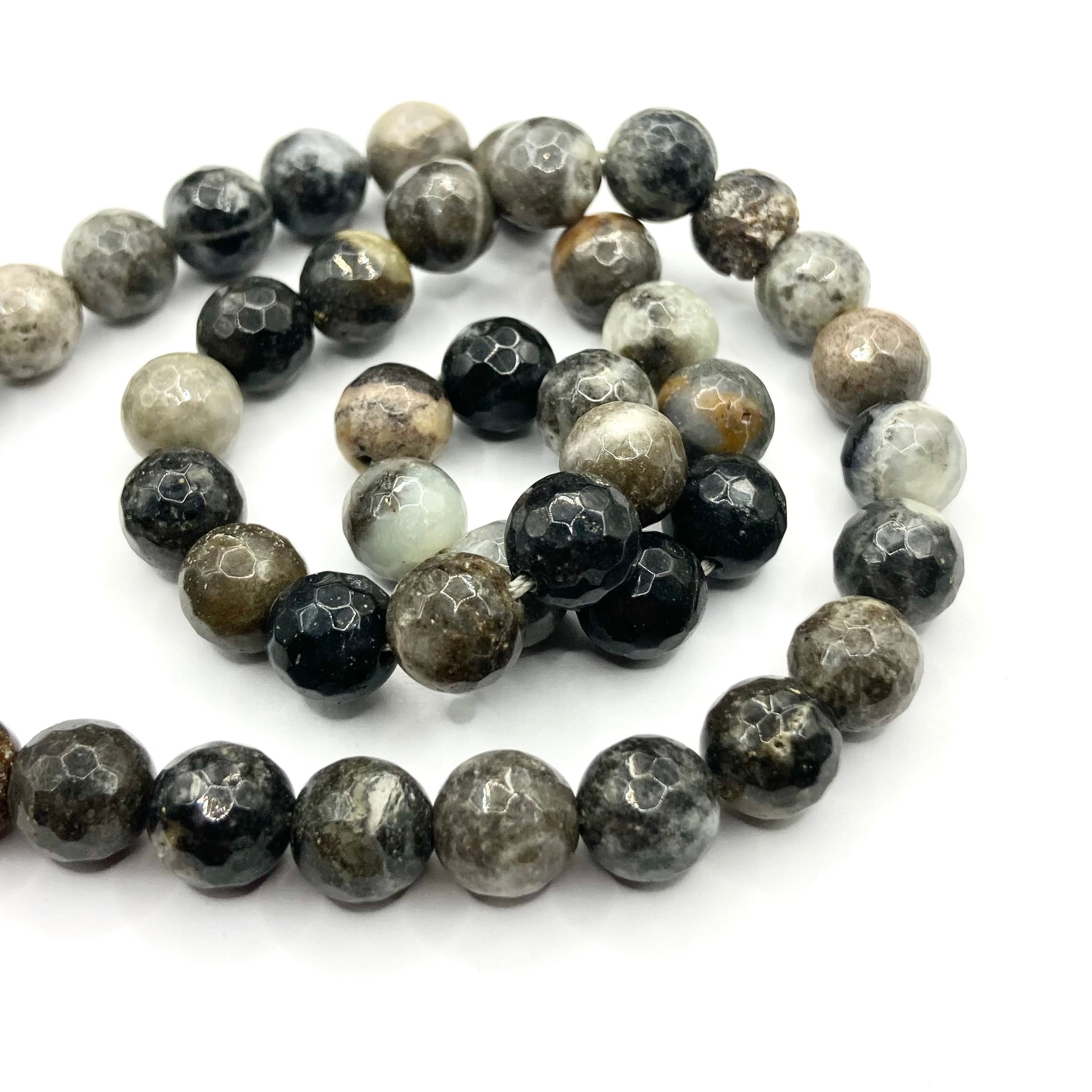 Agata Facetada | 8mm | Negro matizado