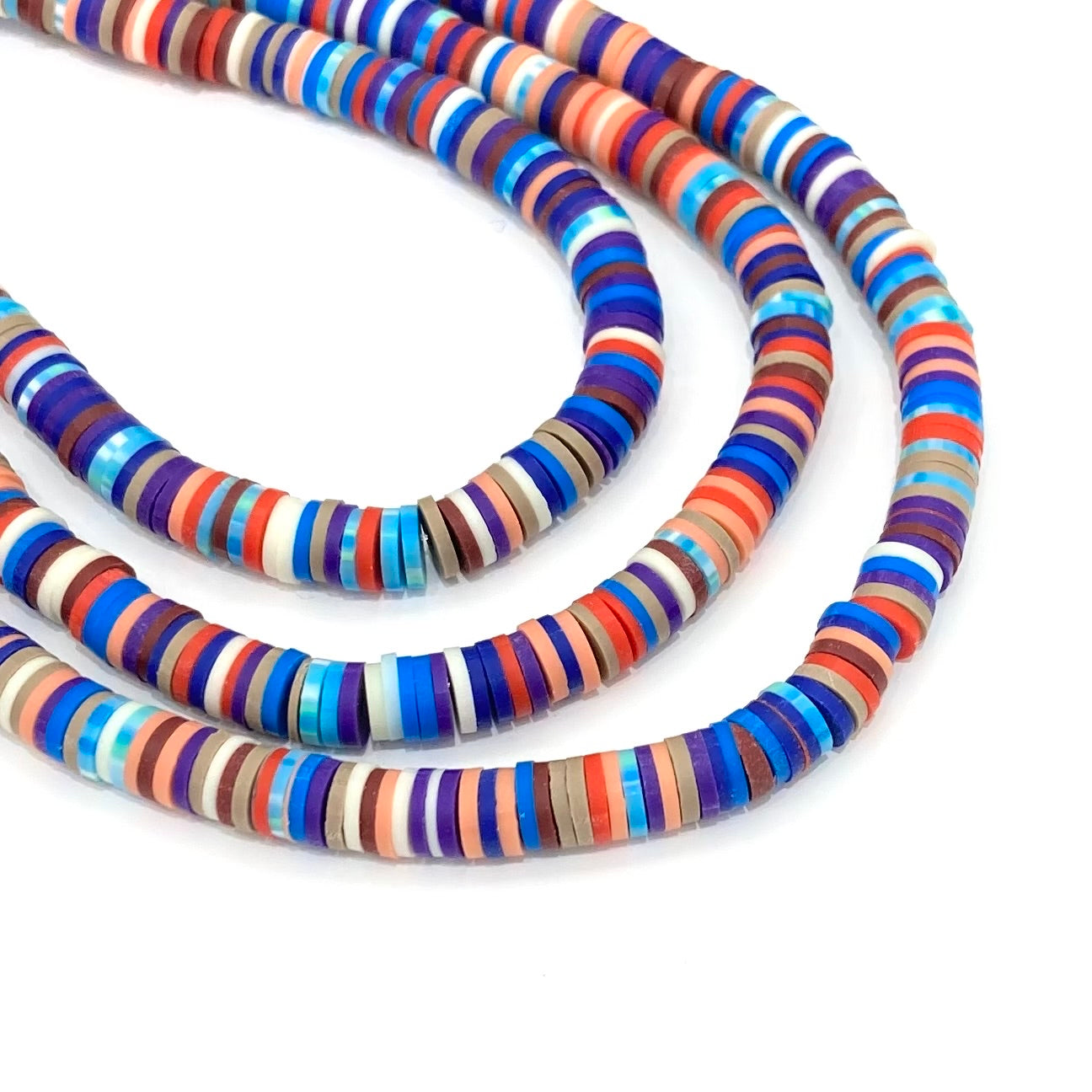 Fimo | Círculos Planos | Verde, Naranja, Lila y Azul