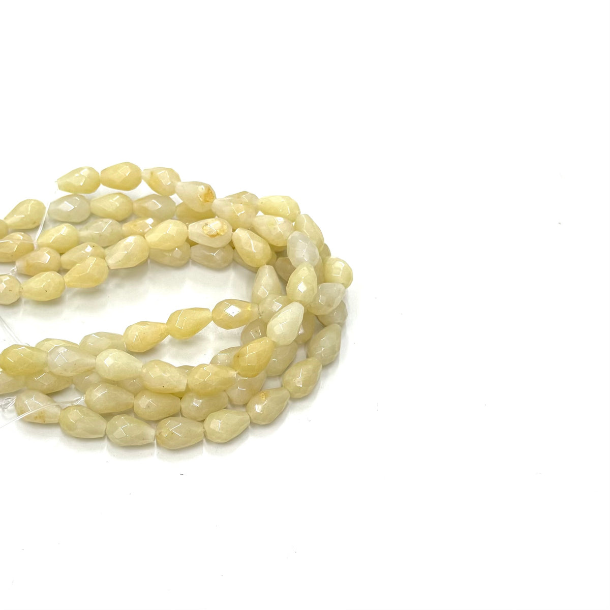 GOTA FACETADA | 12X8MM | JADE AMARILLO