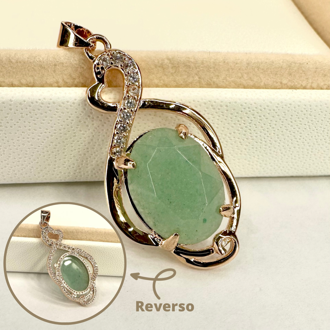 COLGANTE PIEDRA NATURAL | BAÑO DE RODIO