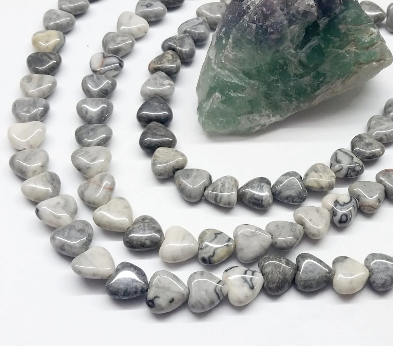 CORAZON DE PIEDRA | JASPE FOSIL| 10MM (16-2B)