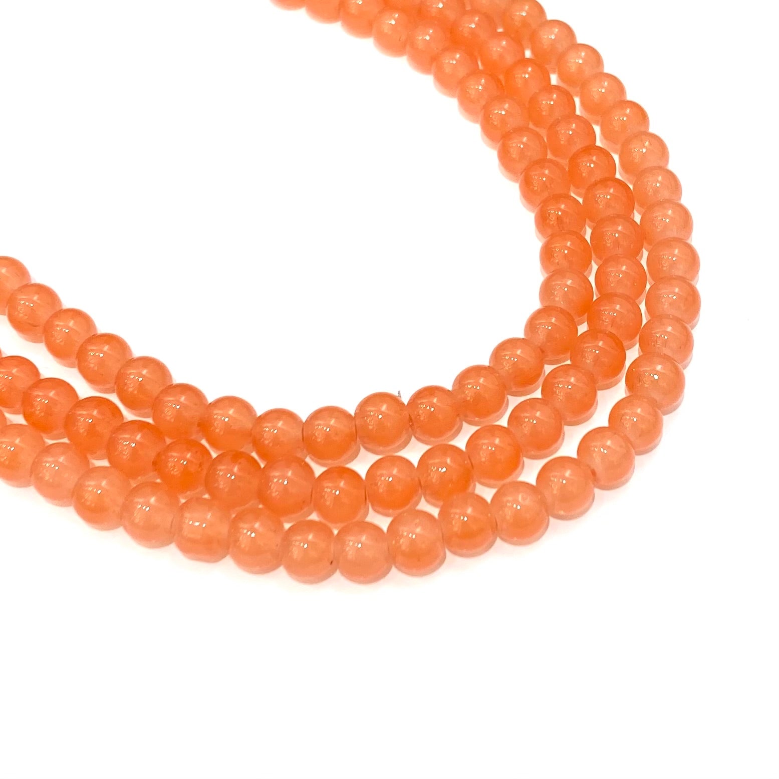 PERLA DE VIDRIO | 6MM | MANDARINA TRASLÚCIDO