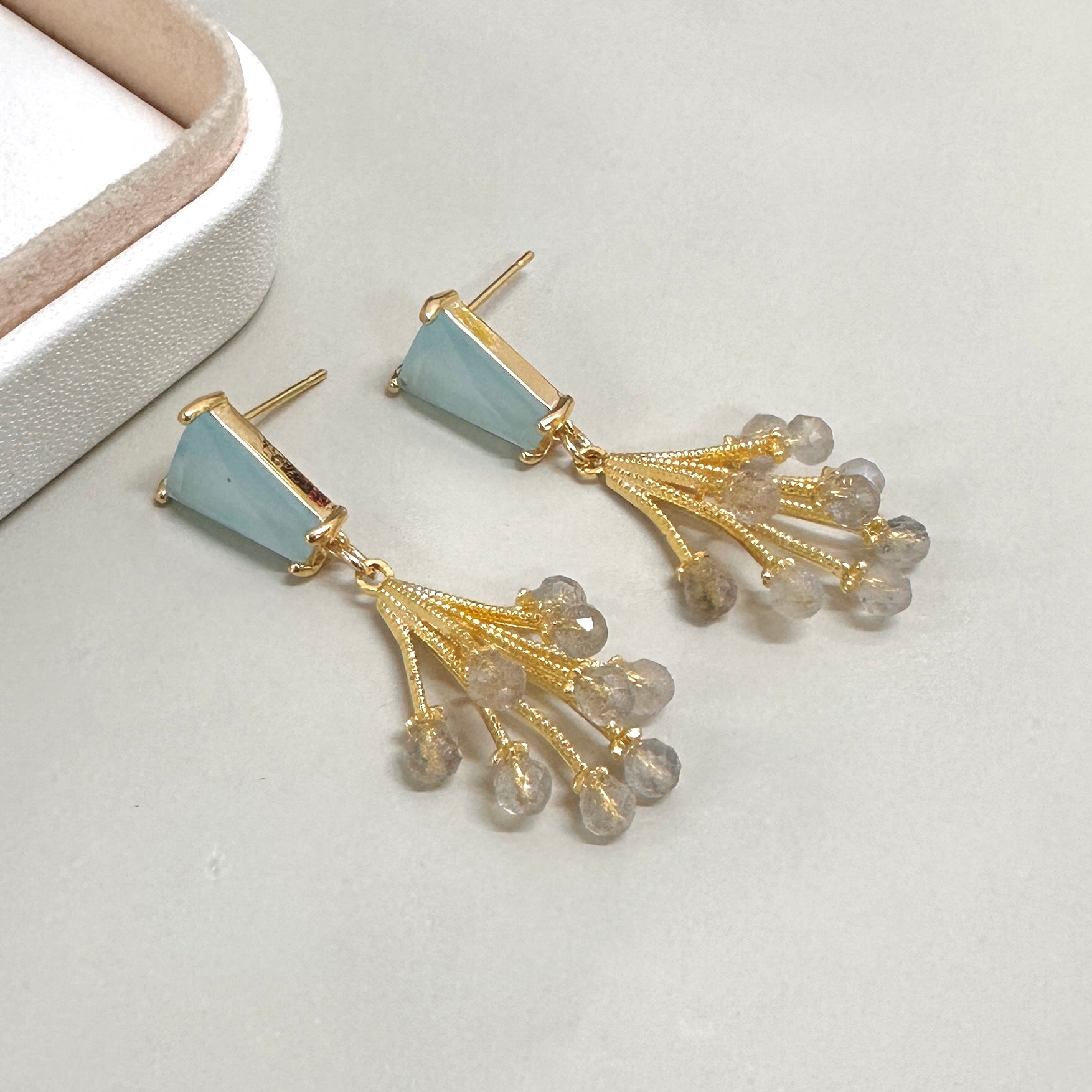 AROS RACIMO | LABRADORITA Y CIRCONITA CELESTE