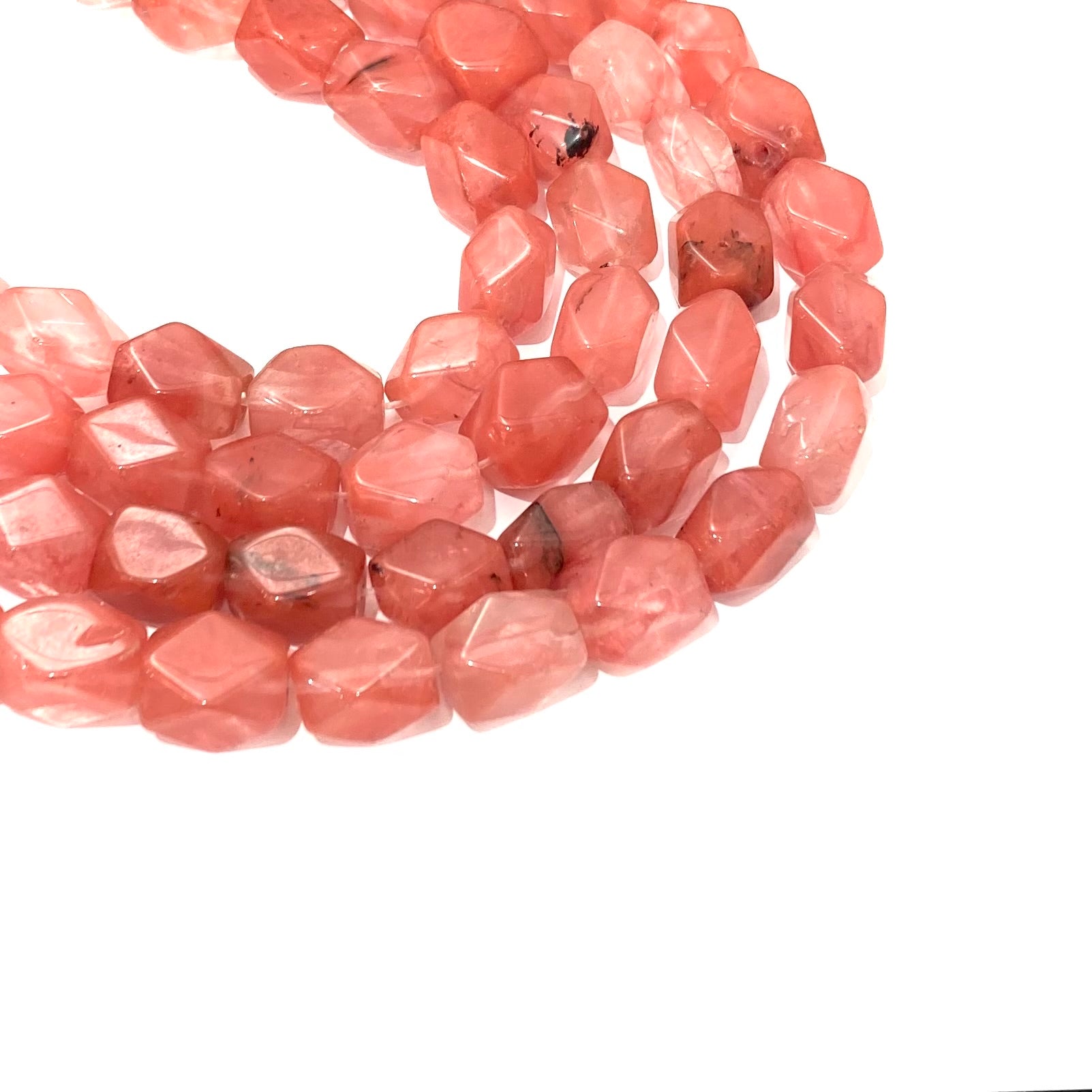 PIEDRA DE DISEÑO | CUARZO CHERRY | CUBO FACETADO| 8X15MM