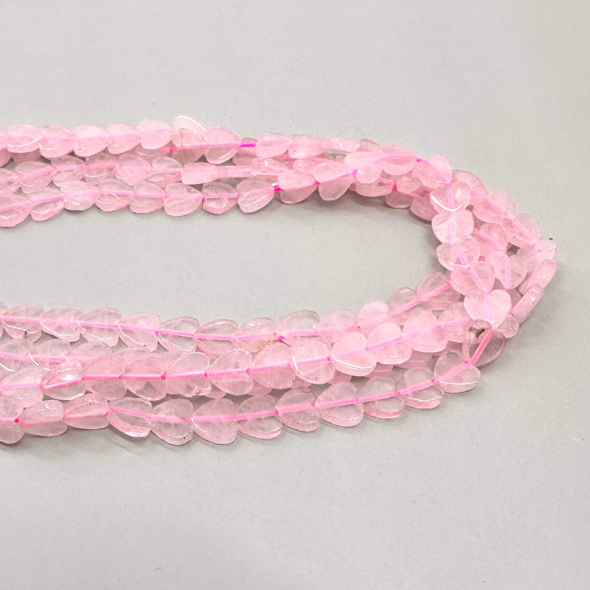 CORAZON PLANO DE PIEDRAS | CUARZO ROSADO | 8MM