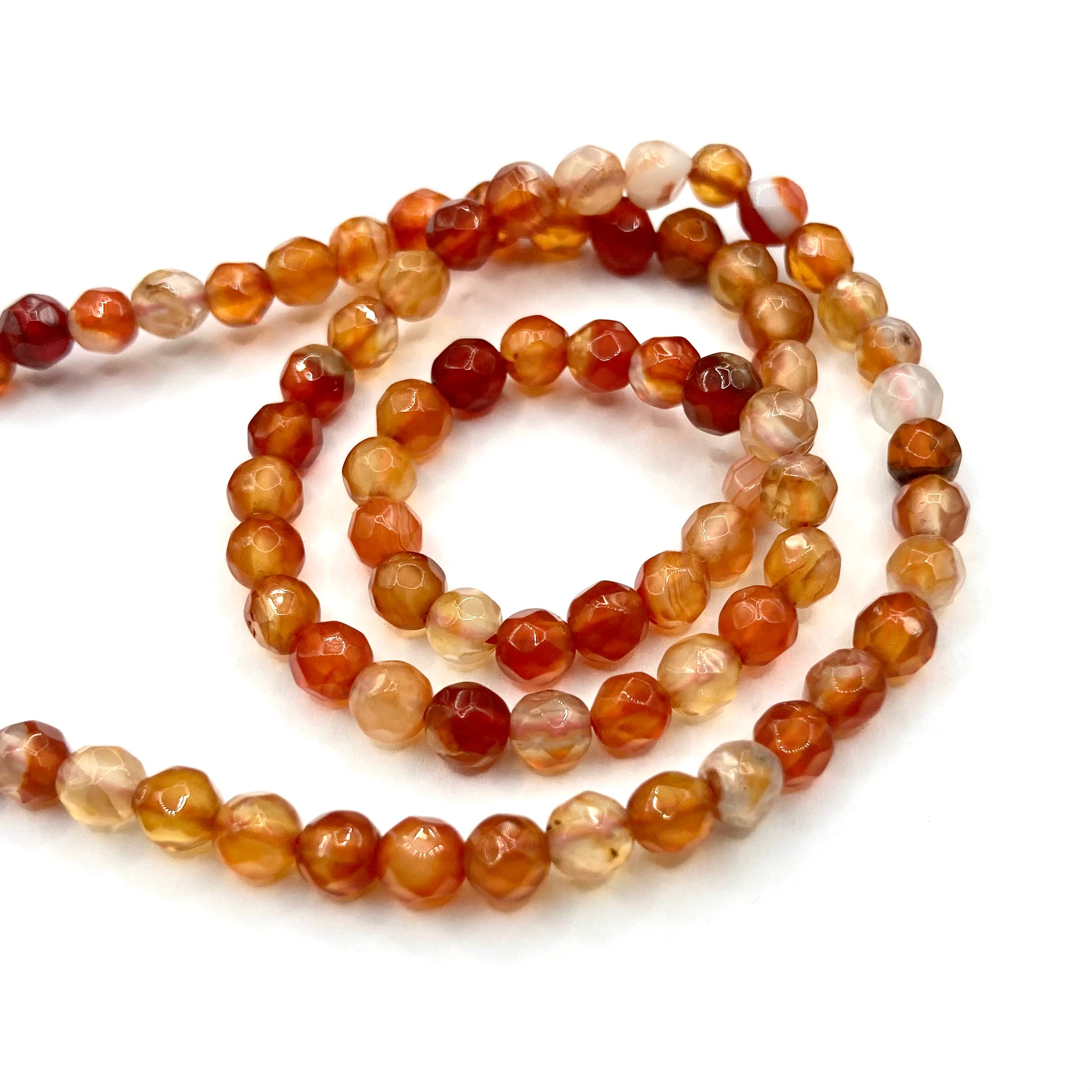 AGATA FACETADA | 4MM | NARANJA MATIZADO