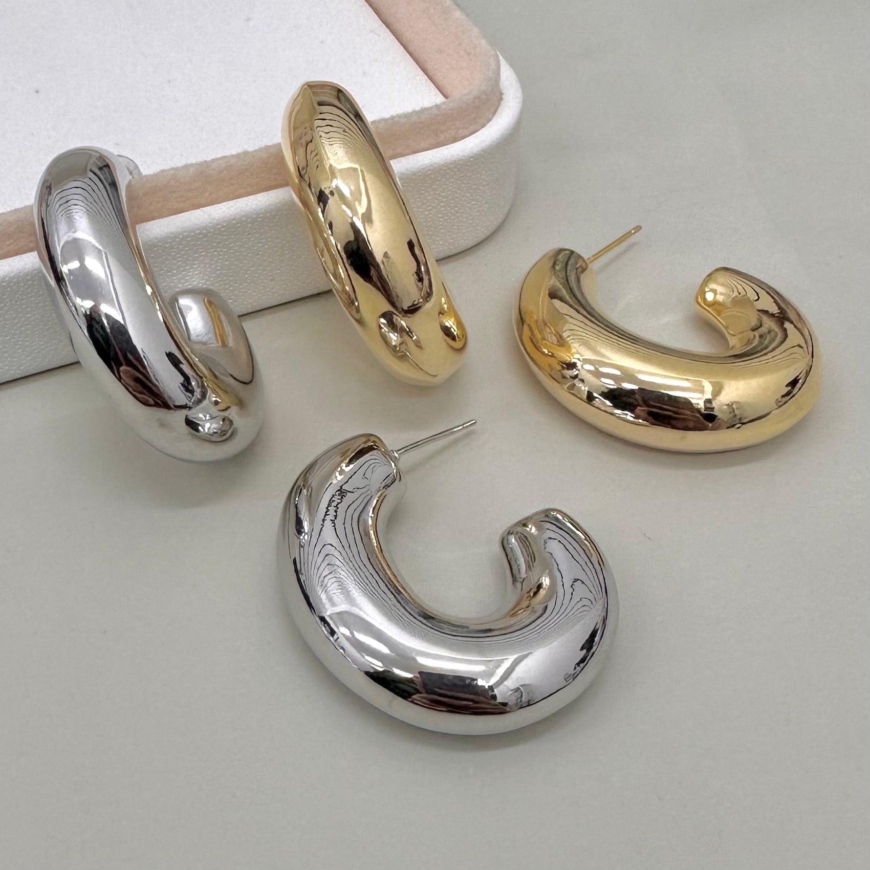 AROS BAÑO DE ORO | ARGOLLAS "C" | 35MM X 30MM