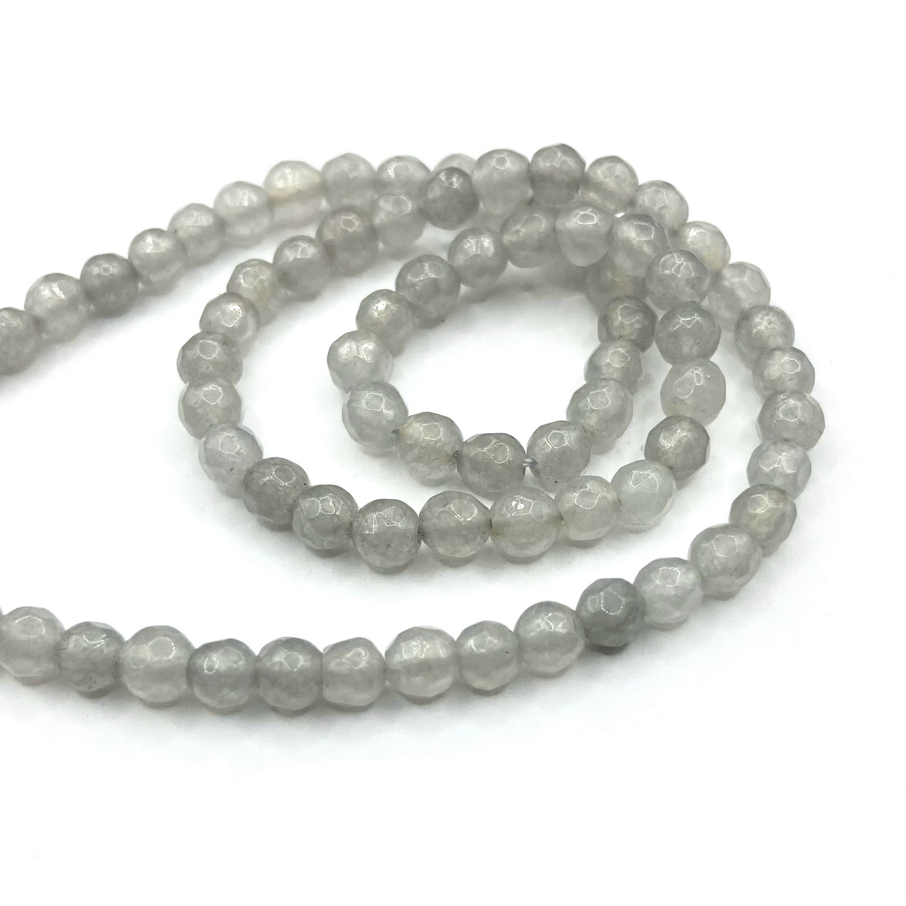 AGATA FACETADA | 4MM | GRIS MEDIO