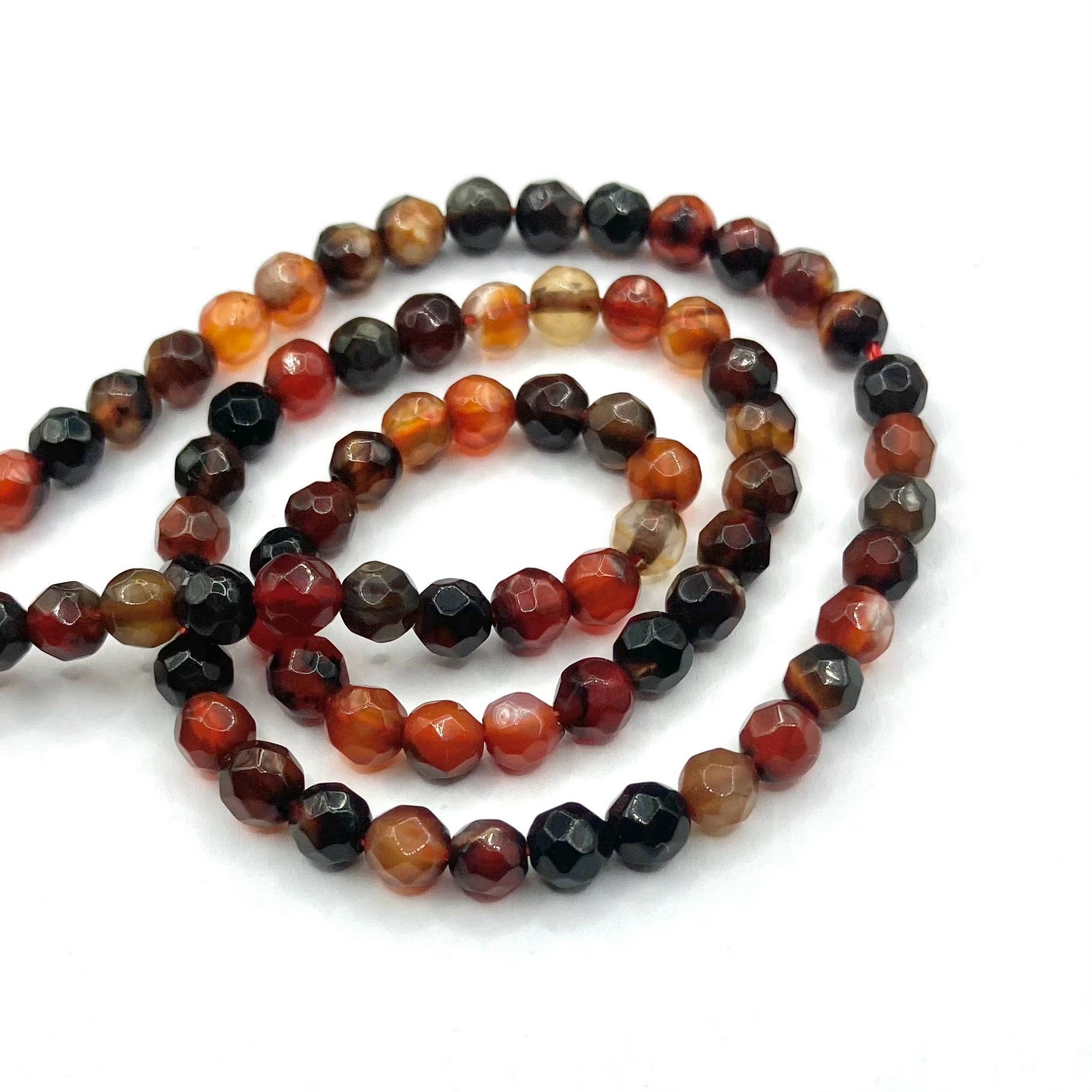 Agata Facetada | 4mm | Negro Cafe Matizado