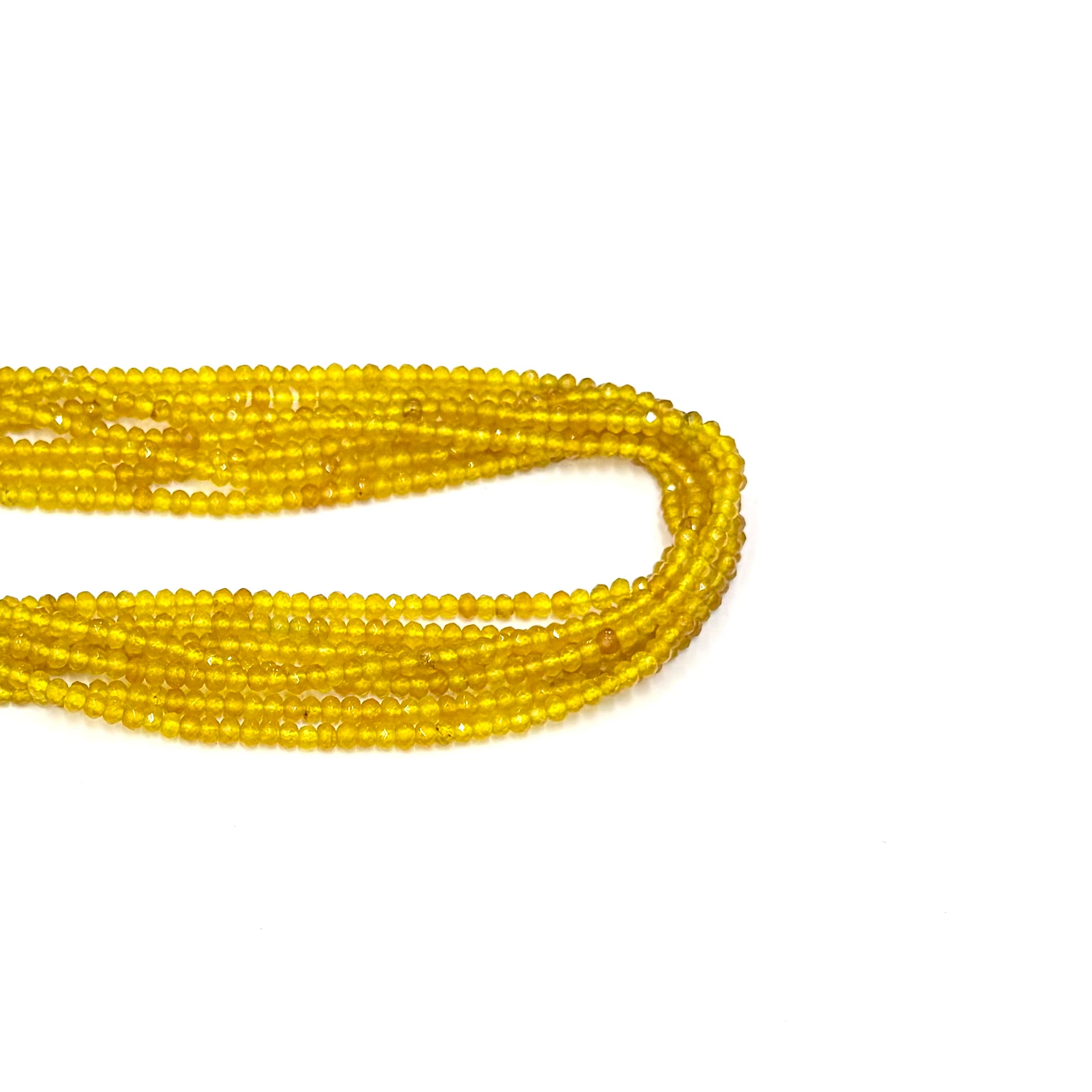 AGATA FACETADA RONDELL | 4MM | AMARILLO OSCURO SEMI TRASLUCIDO