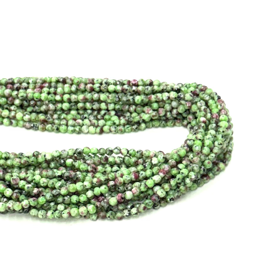 AGATA FACETADA | 4MM | VERDE FUCSIA JASPEADO