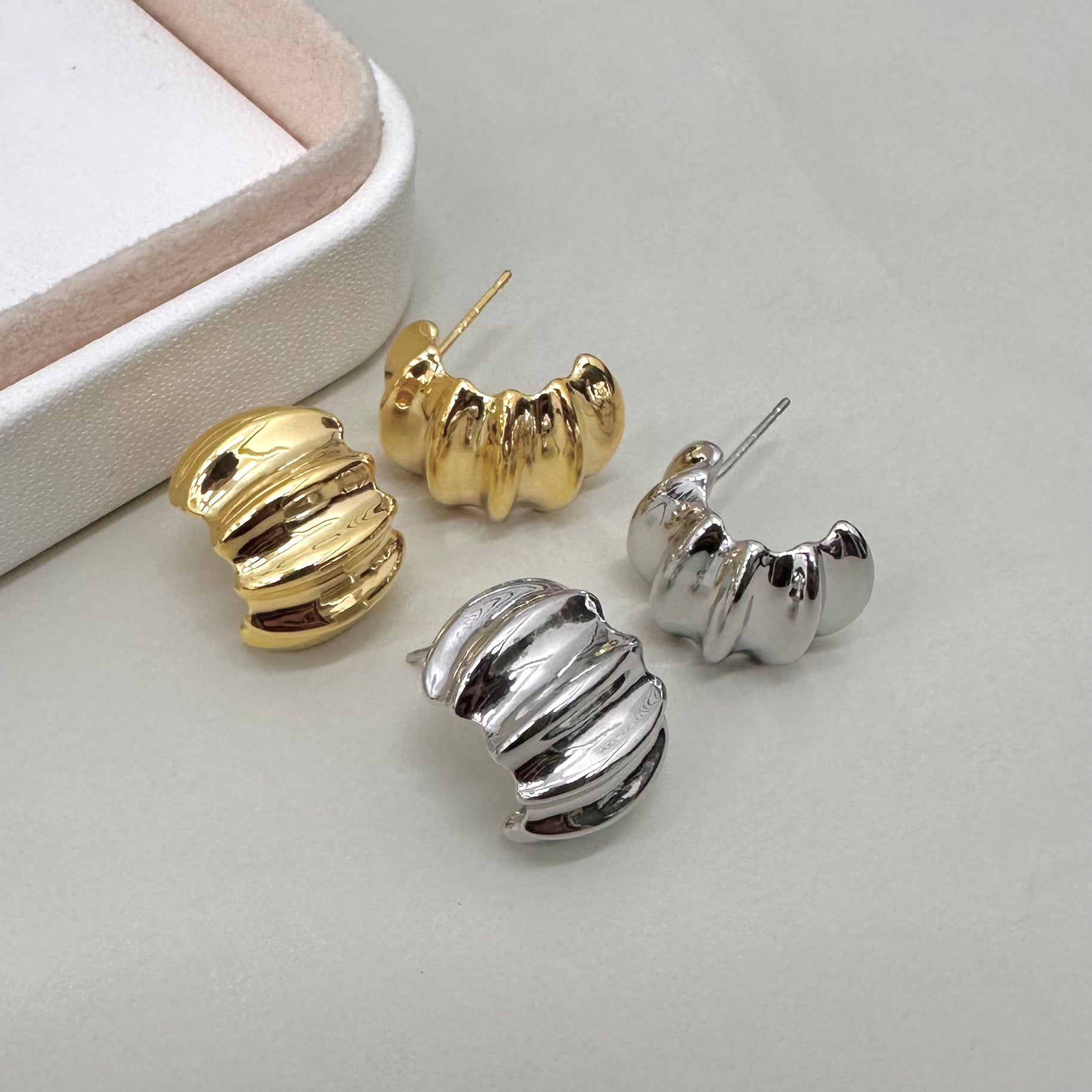 AROS BAÑO DE ORO | CARACOLITOS | 17MM X 15MM