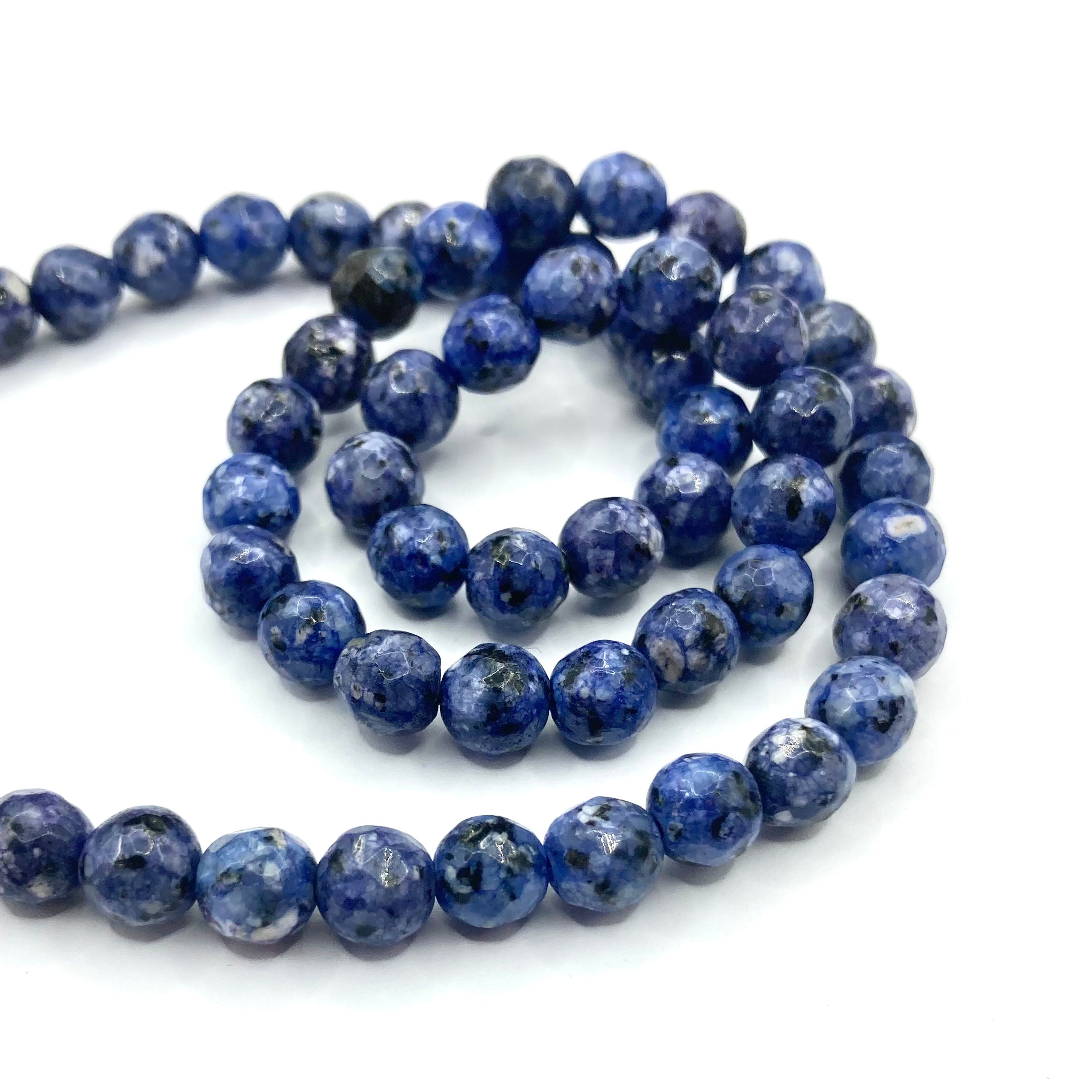 Agata Facetada | 6mm | Azul Marino Jaspeado