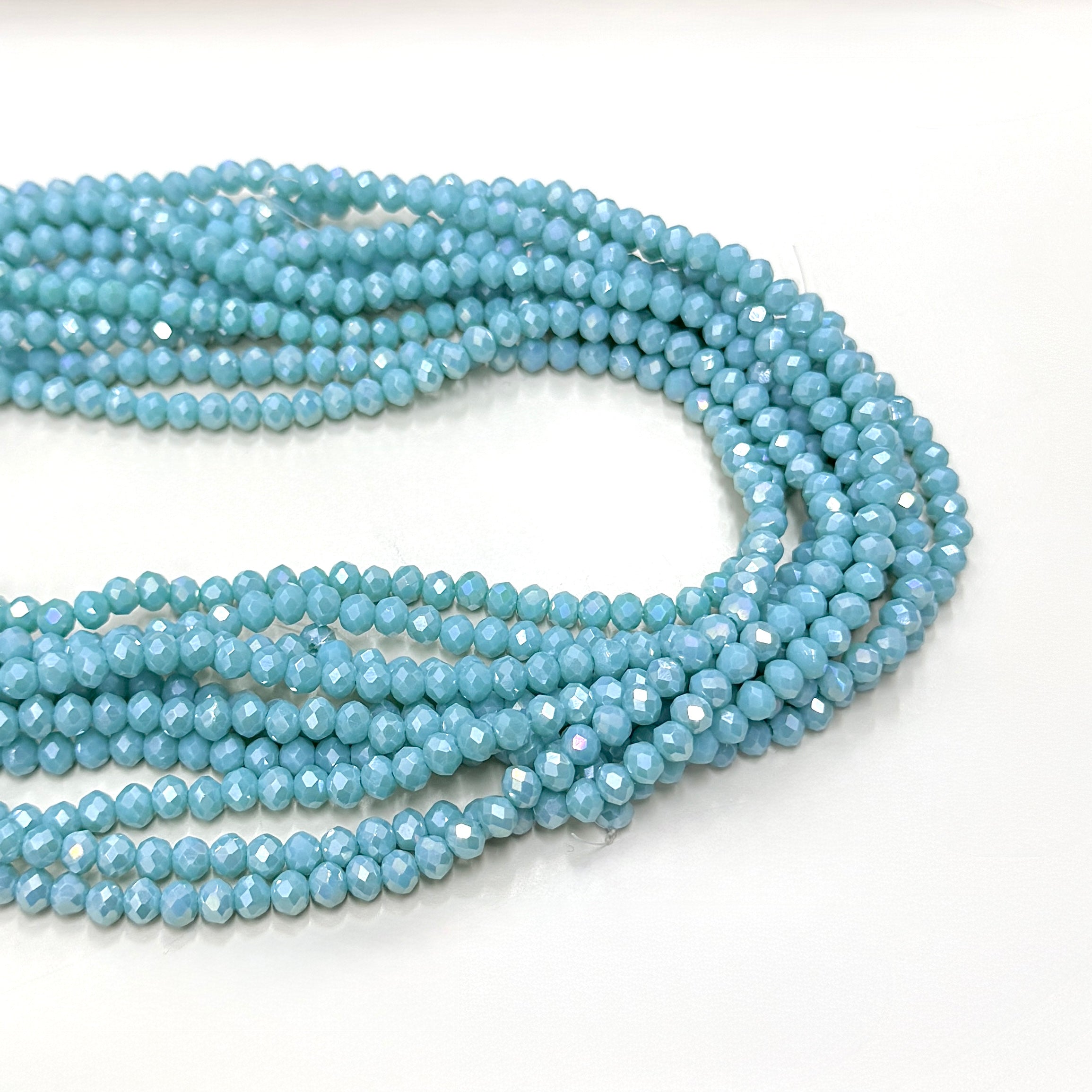 Cristal Chato | 4mm | Tornasol Celeste Turquesa