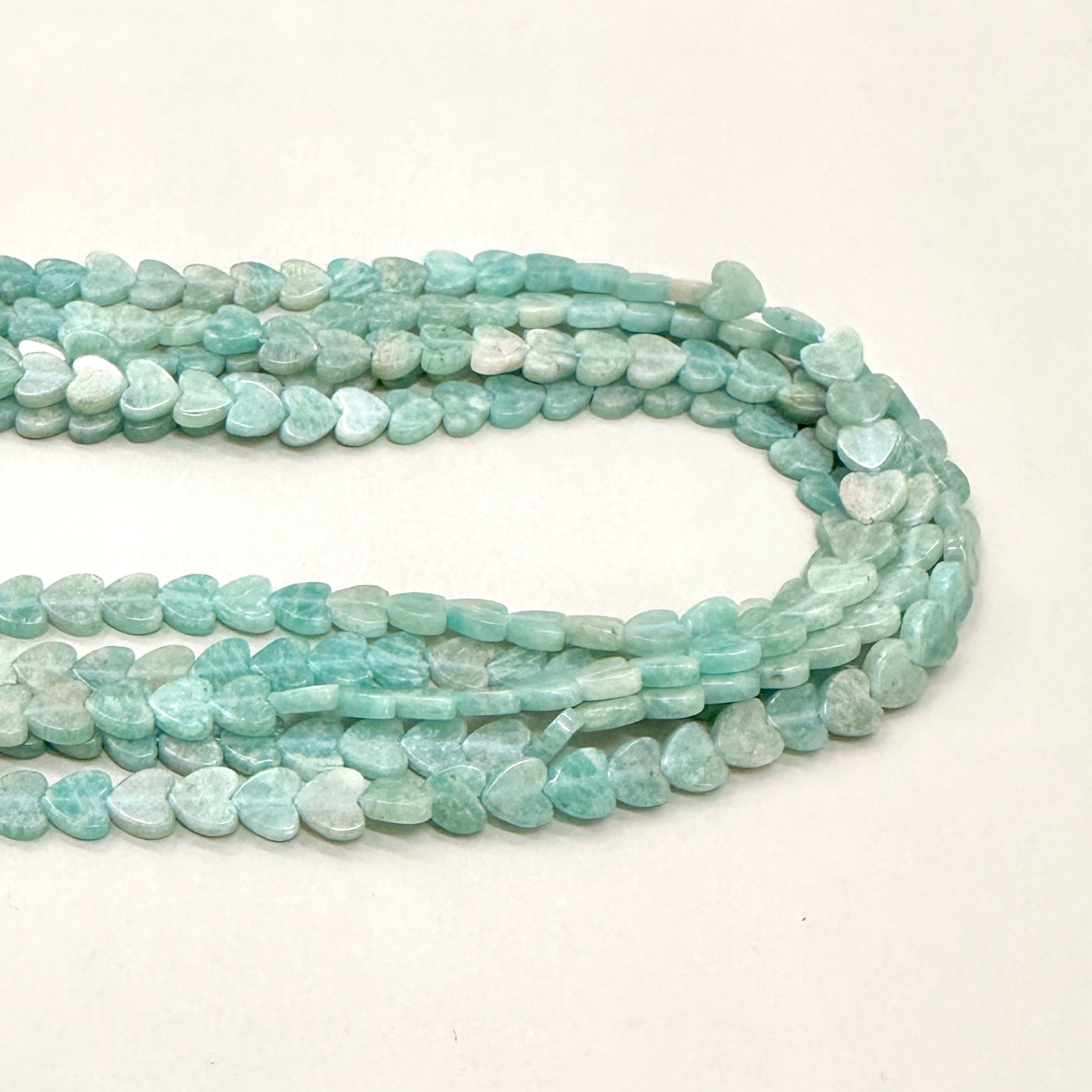 CORAZON PLANO DE PIEDRAS | AMAZONITA | 6MM