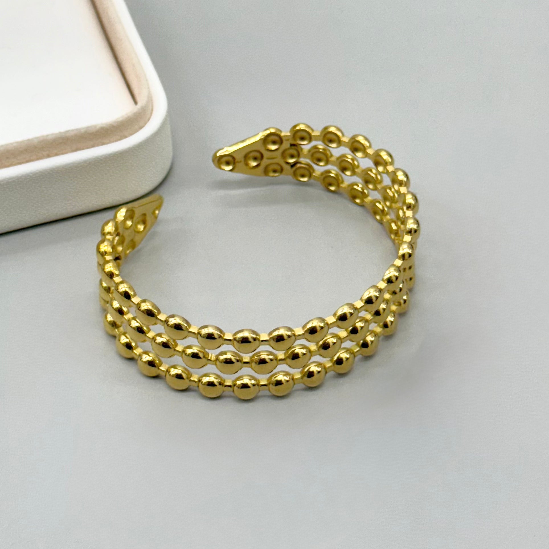 PULSERA RIGIDA | TRES LINEAS DISEÑO BOLITAS