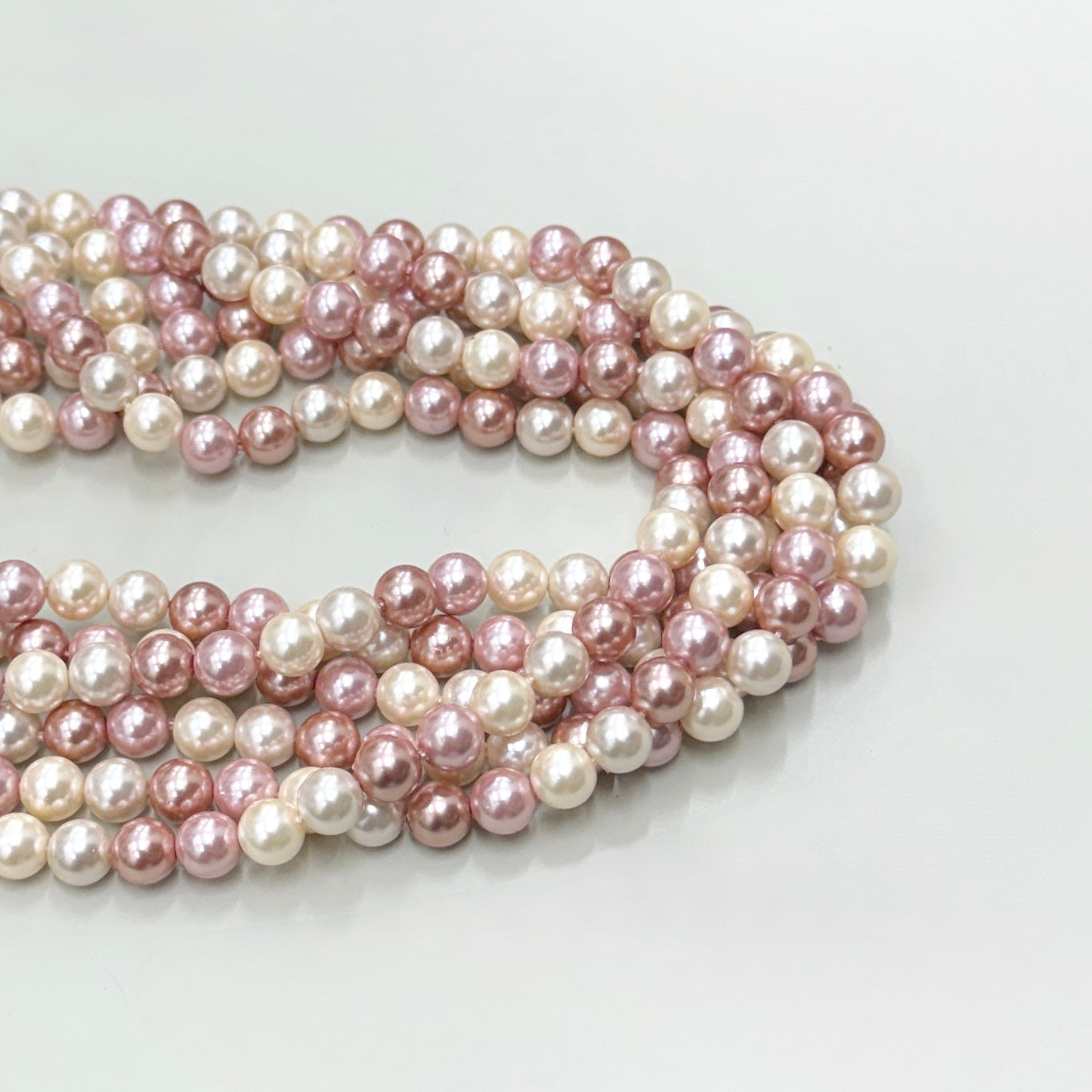 PERLA SHELL | 8MM | MIX ROSADO Y MARFIL