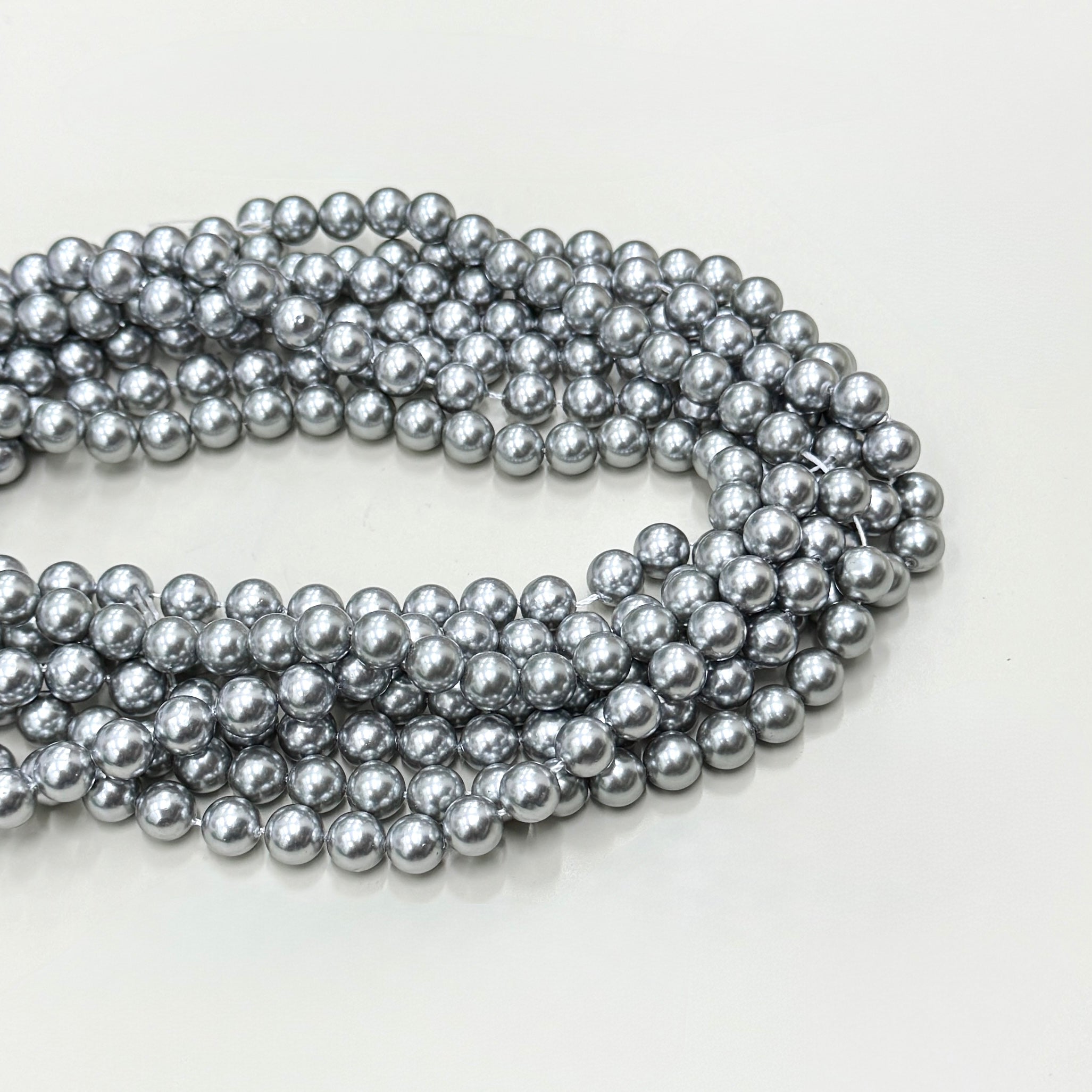 PERLA SHELL | 8MM | GRIS OPACO