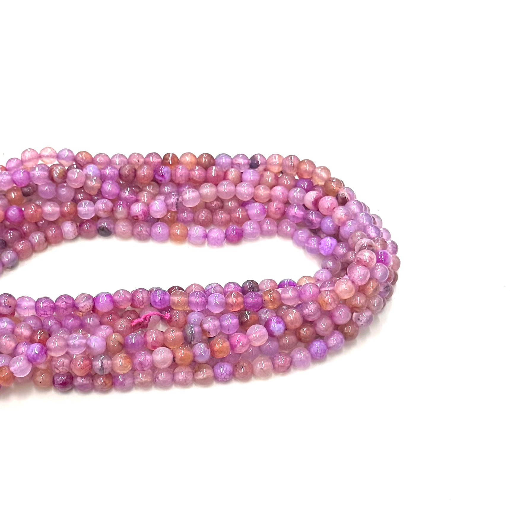 AGATA FACETADA | 6MM | FUCSIA NARANJA Y ROSA MATIZADO