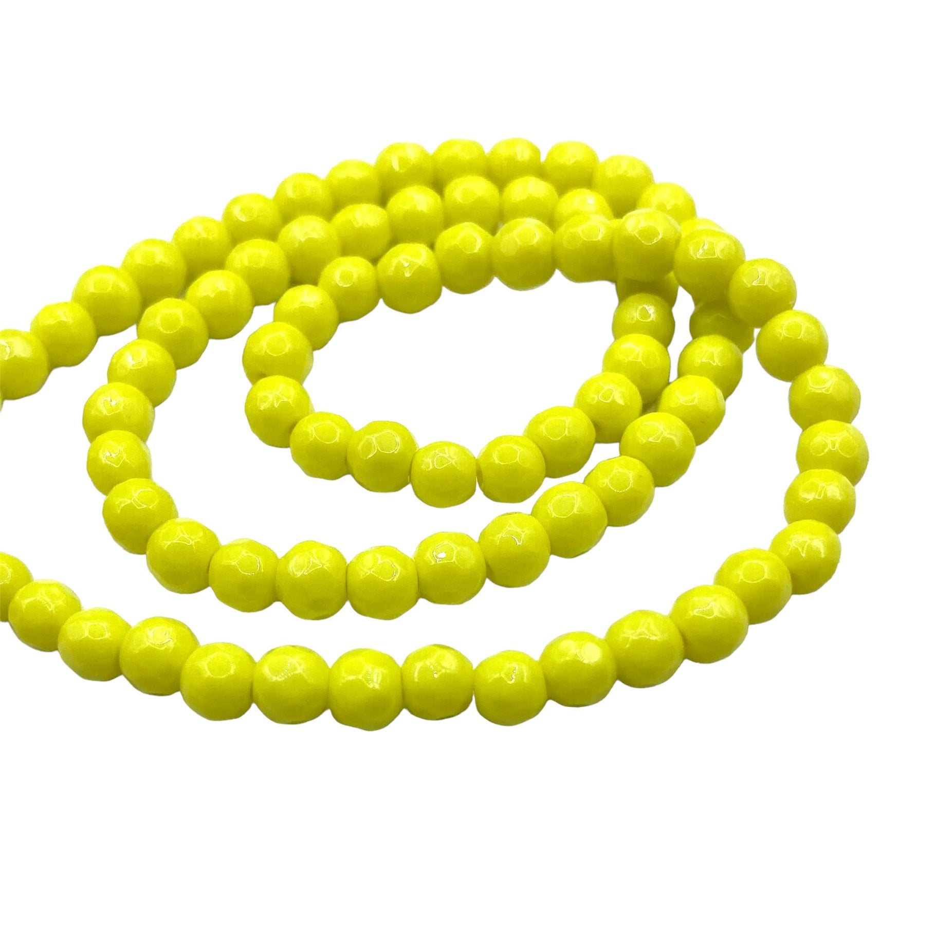 Agata Facetada | 4mm | Matte Amarillo