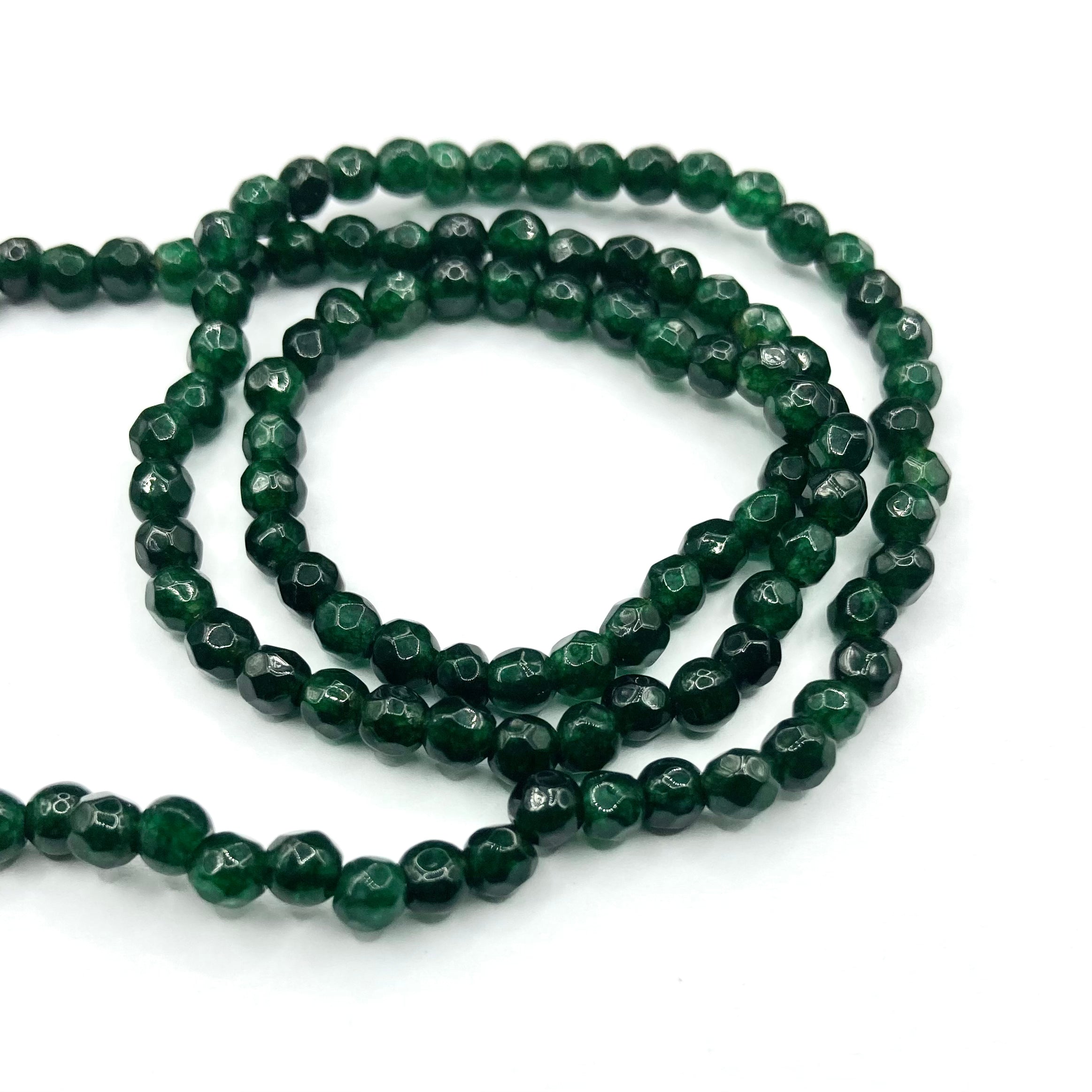 Agata Facetada | 3mm | Verde botella