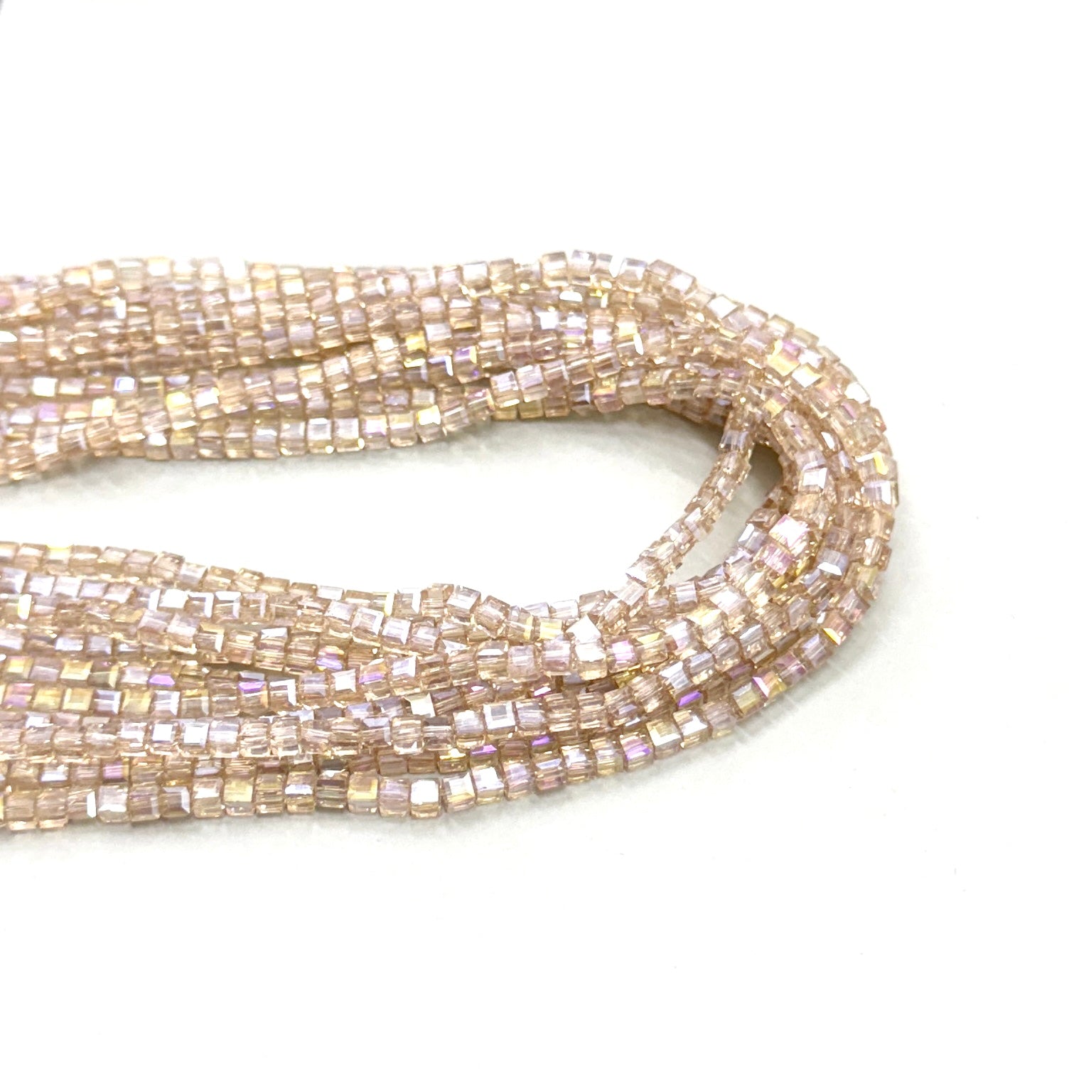 CRISTAL CUADRADO | 3MM | BEIGE TRASLUCIDO TORNASOL