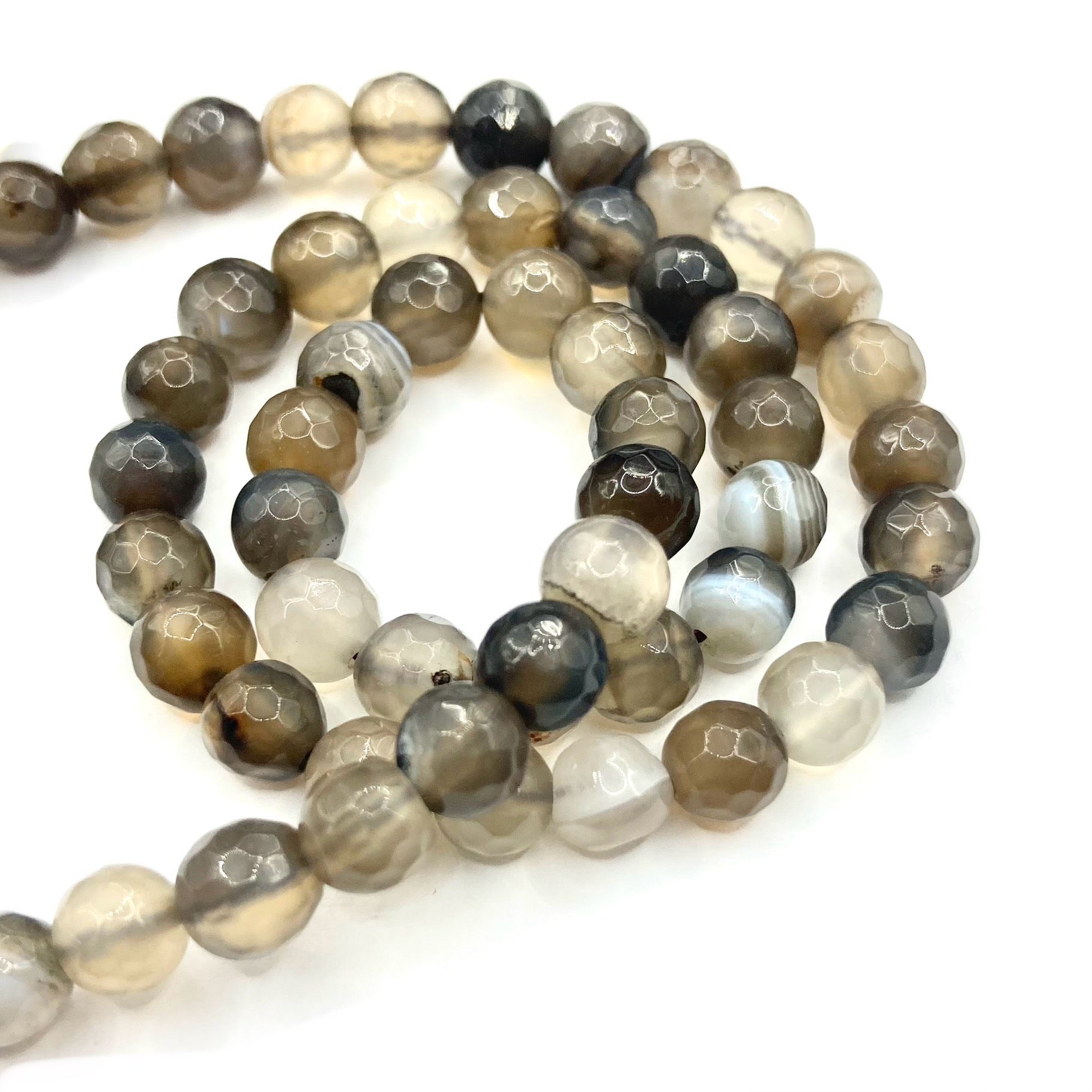 Agata Facetada | 6mm | Café Gris