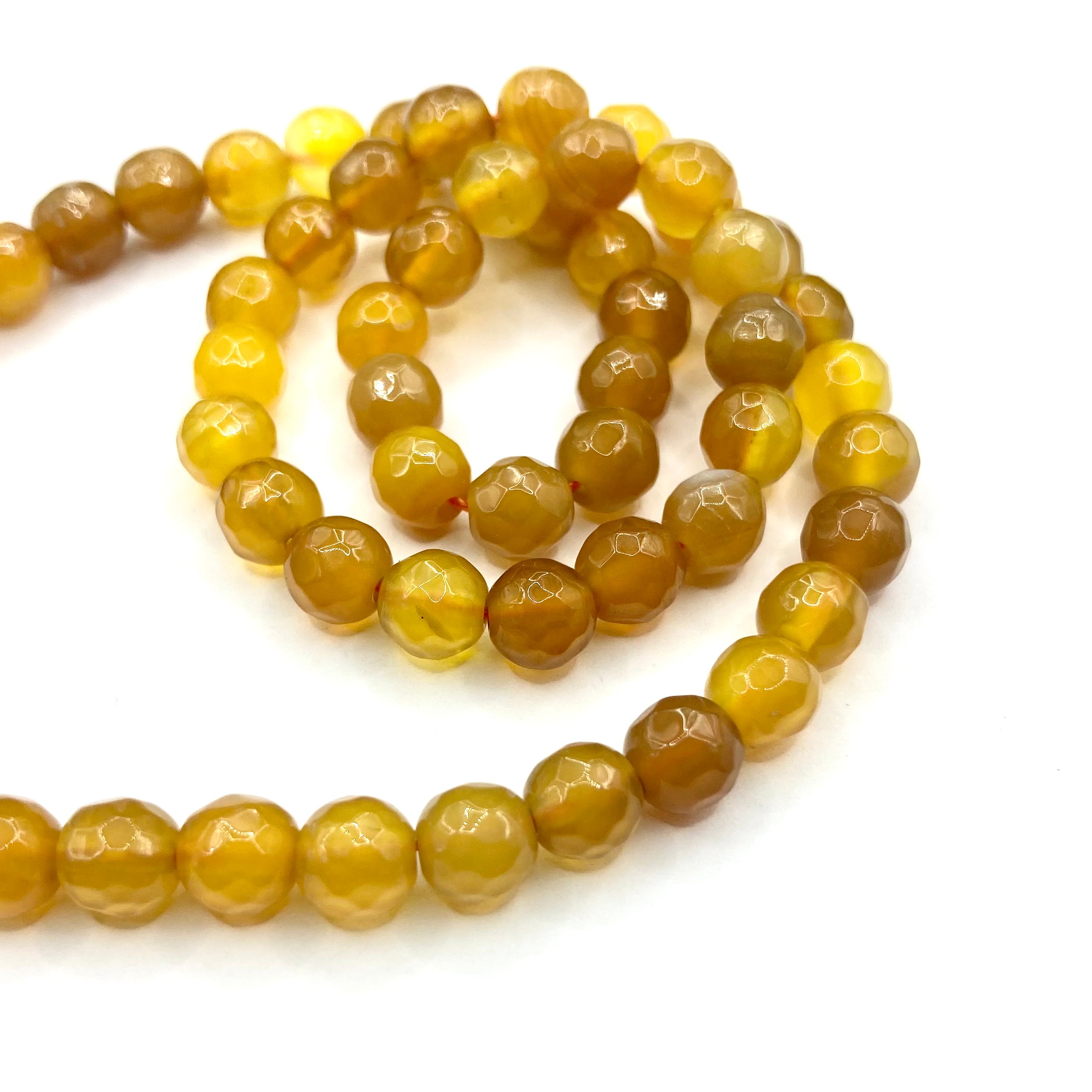 Agata Facetada | 6mm | Amarillo matizado