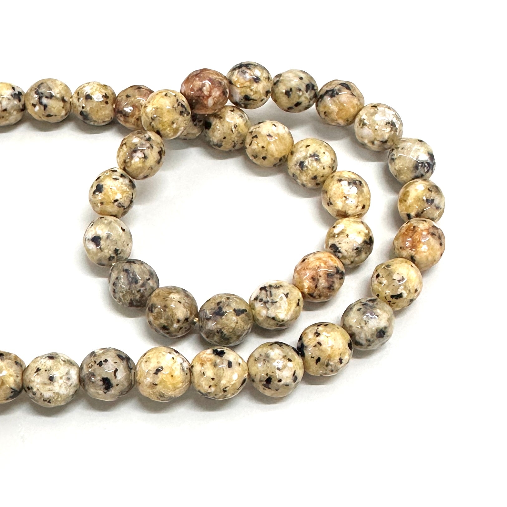 Agata Facetada | 8mm | Amarillo Negro Jaspeado