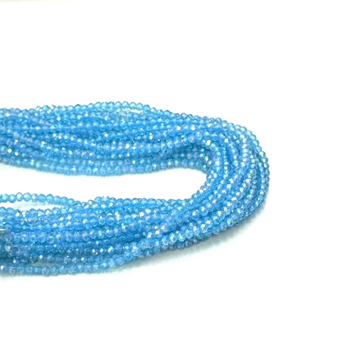 Cristal Chato | 4mm | Tornasol Celeste