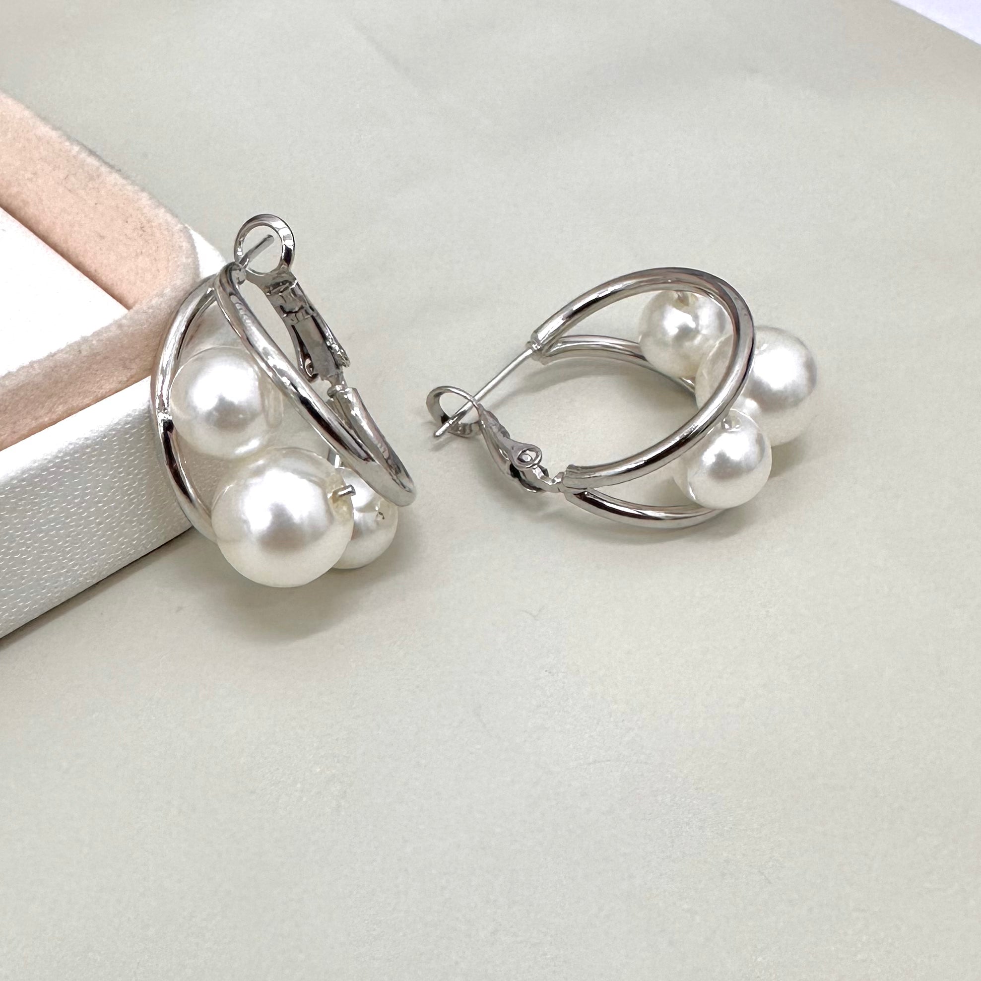 AROS BAÑO DE ORO | ARGOLLA 3 PERLAS | 20MM