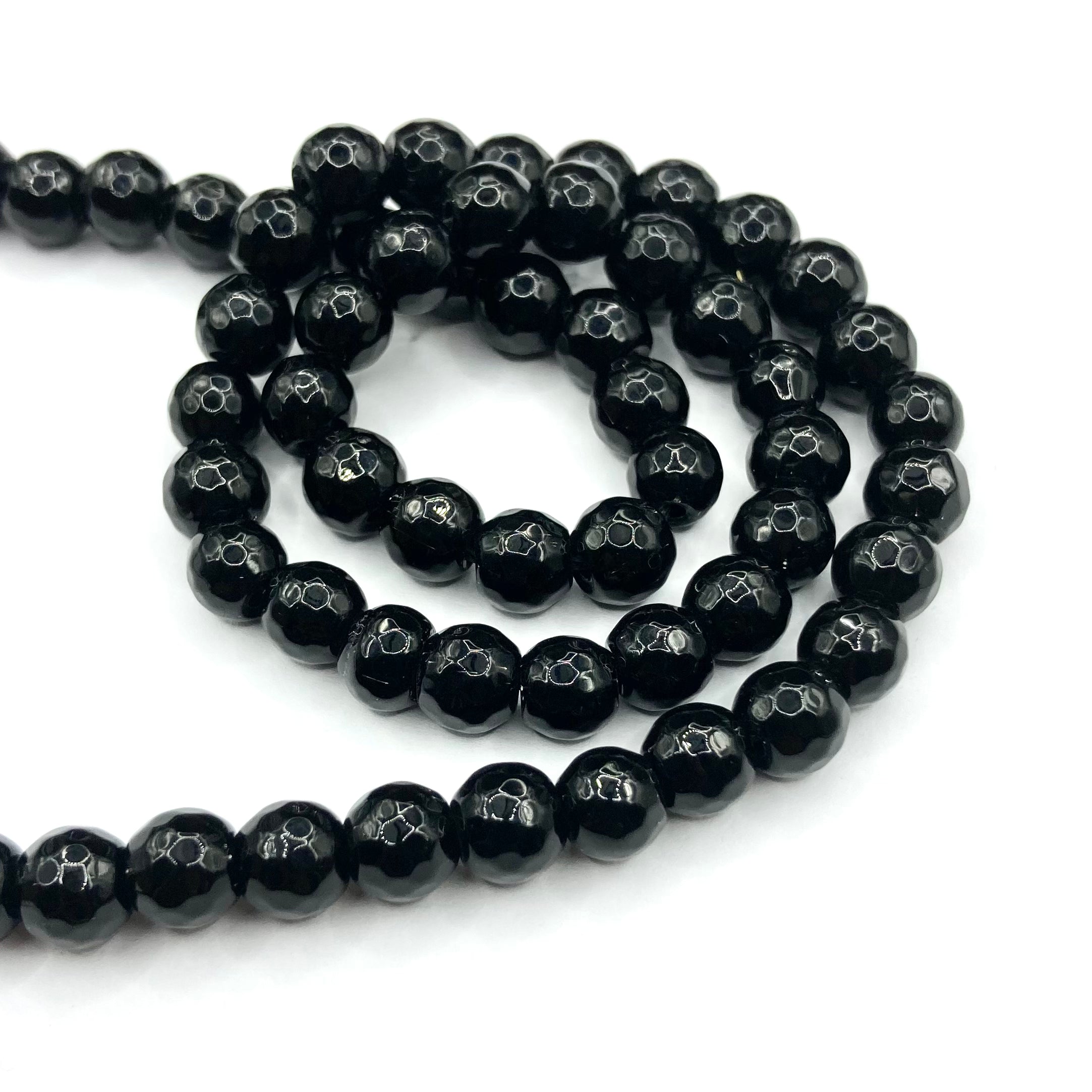 Agata Facetada | 6mm | Negro