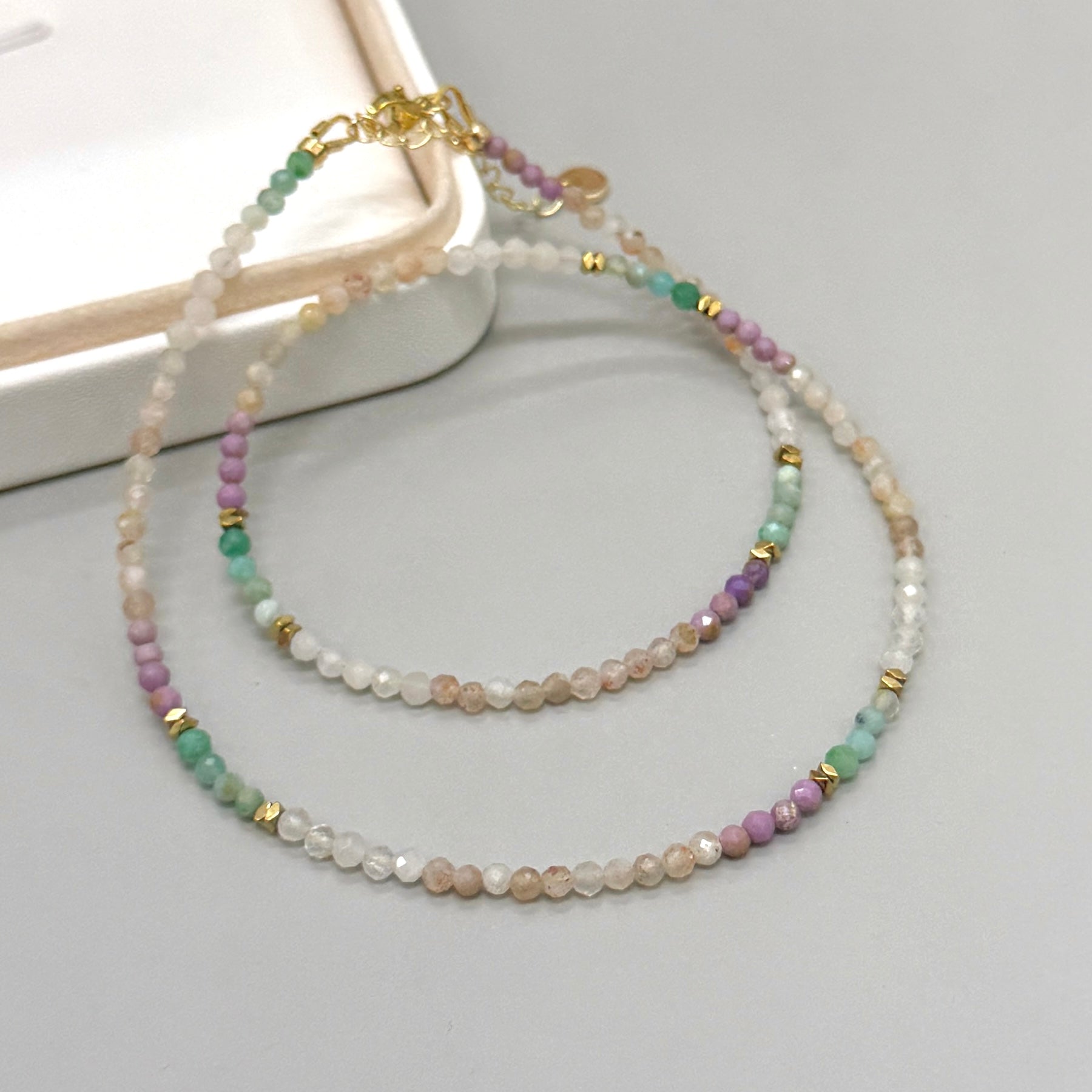 COLLAR | MIX PIEDRAS | SUN STONE, AMAZONITA, KUNZITA