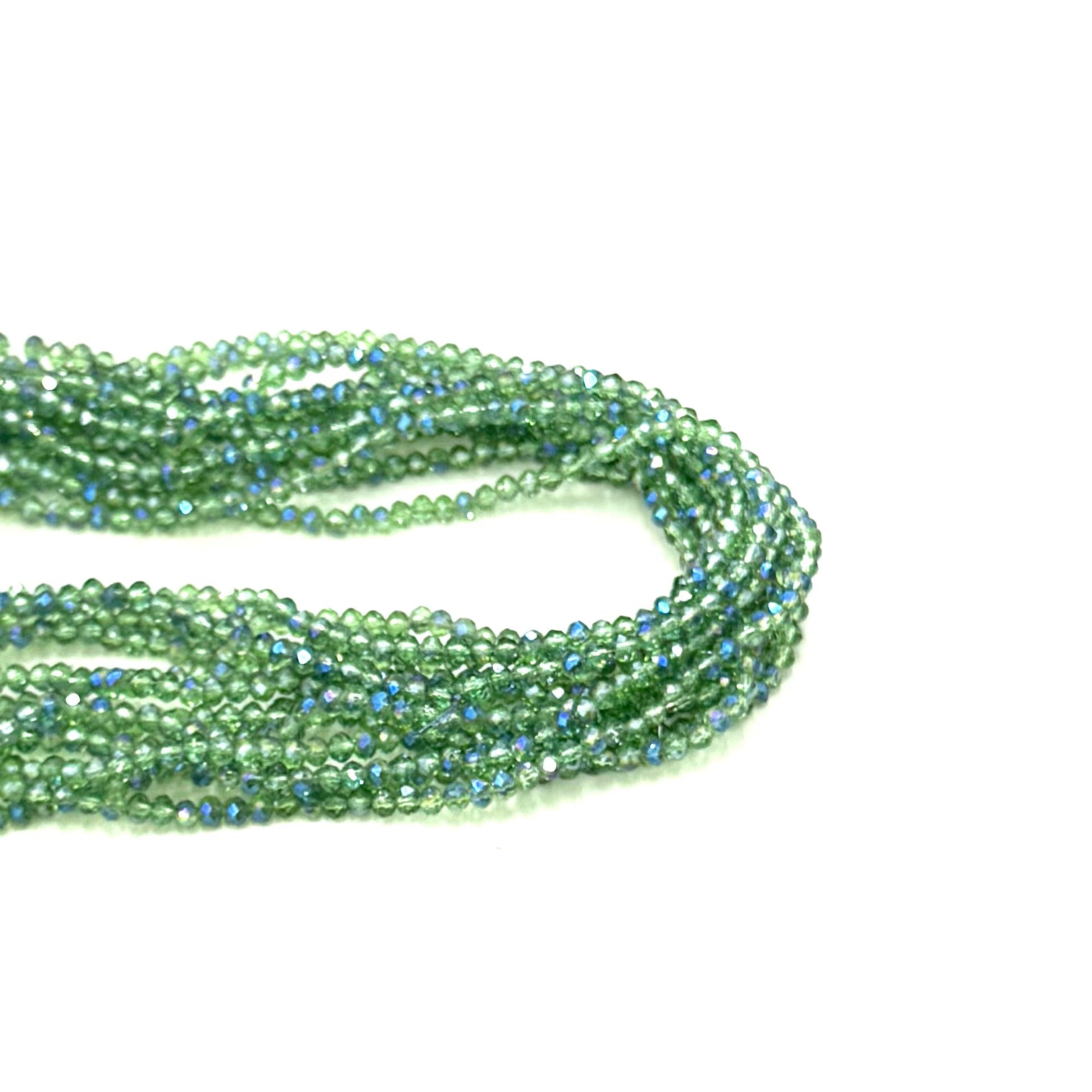 Cristal Chato | 4mm | Bicolor Verde Azul