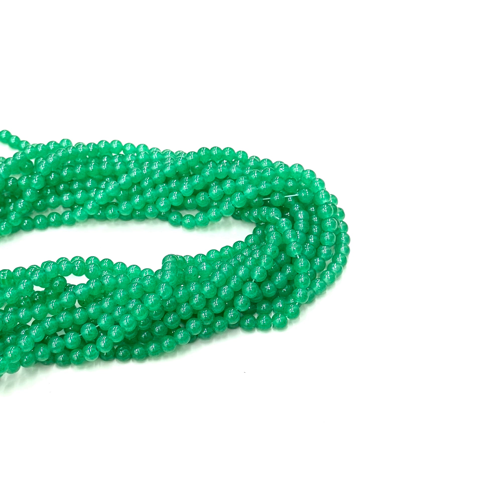 PERLA DE VIDRIO | 6MM | VERDE PASTO TRASLÚCIDO