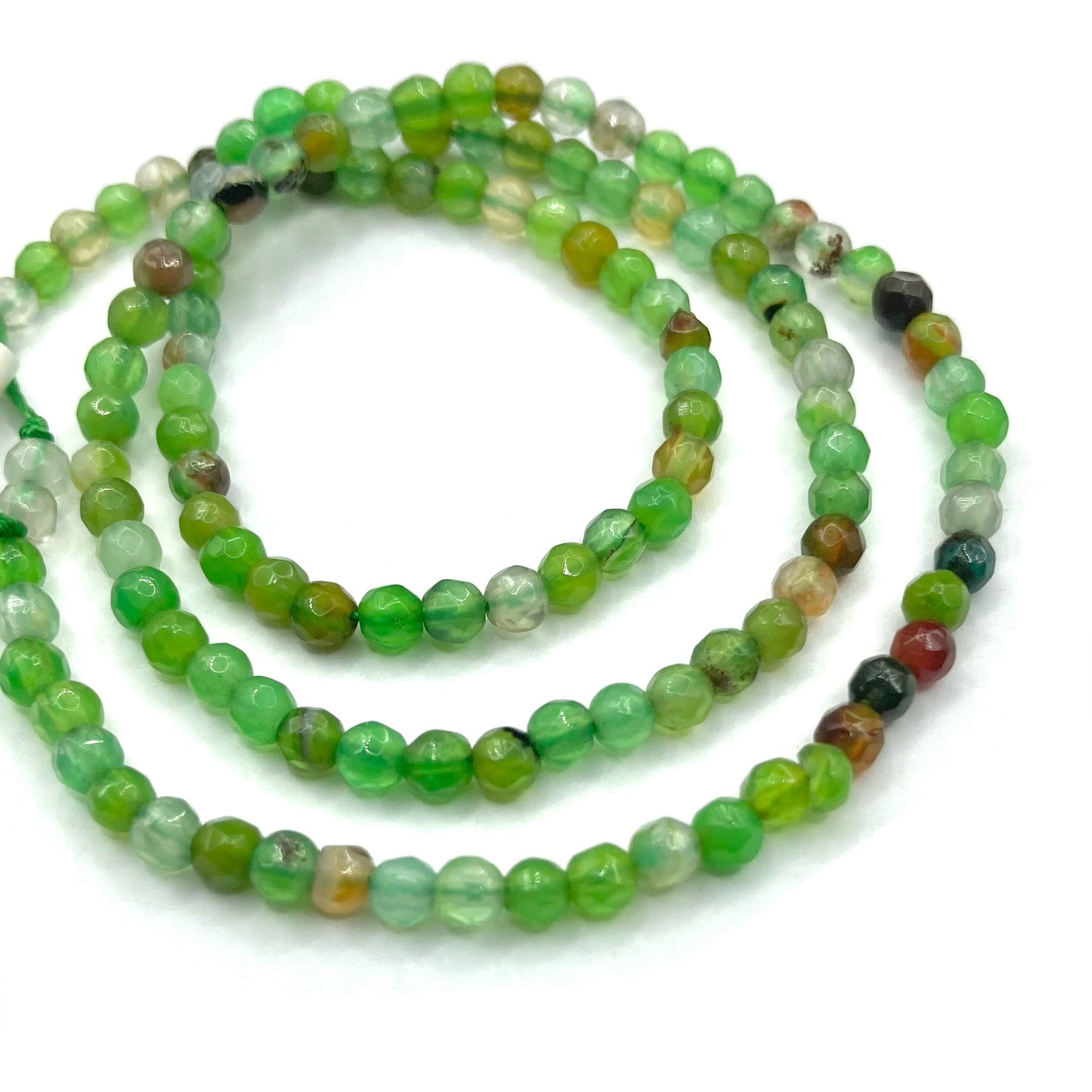 Agata Facetada | 3mm | Mix verde manzana