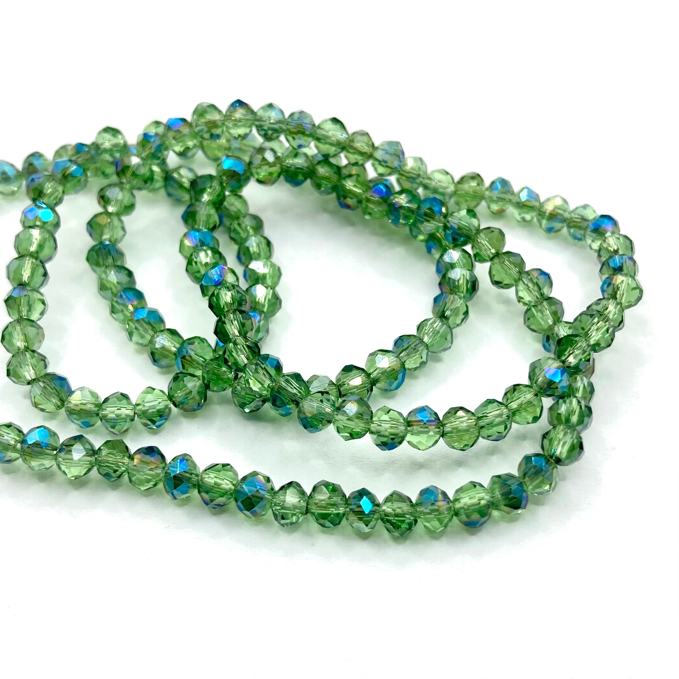Cristal Chato | 4mm | Bicolor Verde Azul