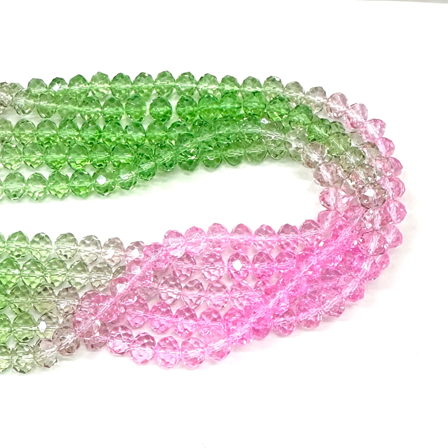 CRISTAL CHATO | 8MM | DEGRADE ROSA Y VERDE