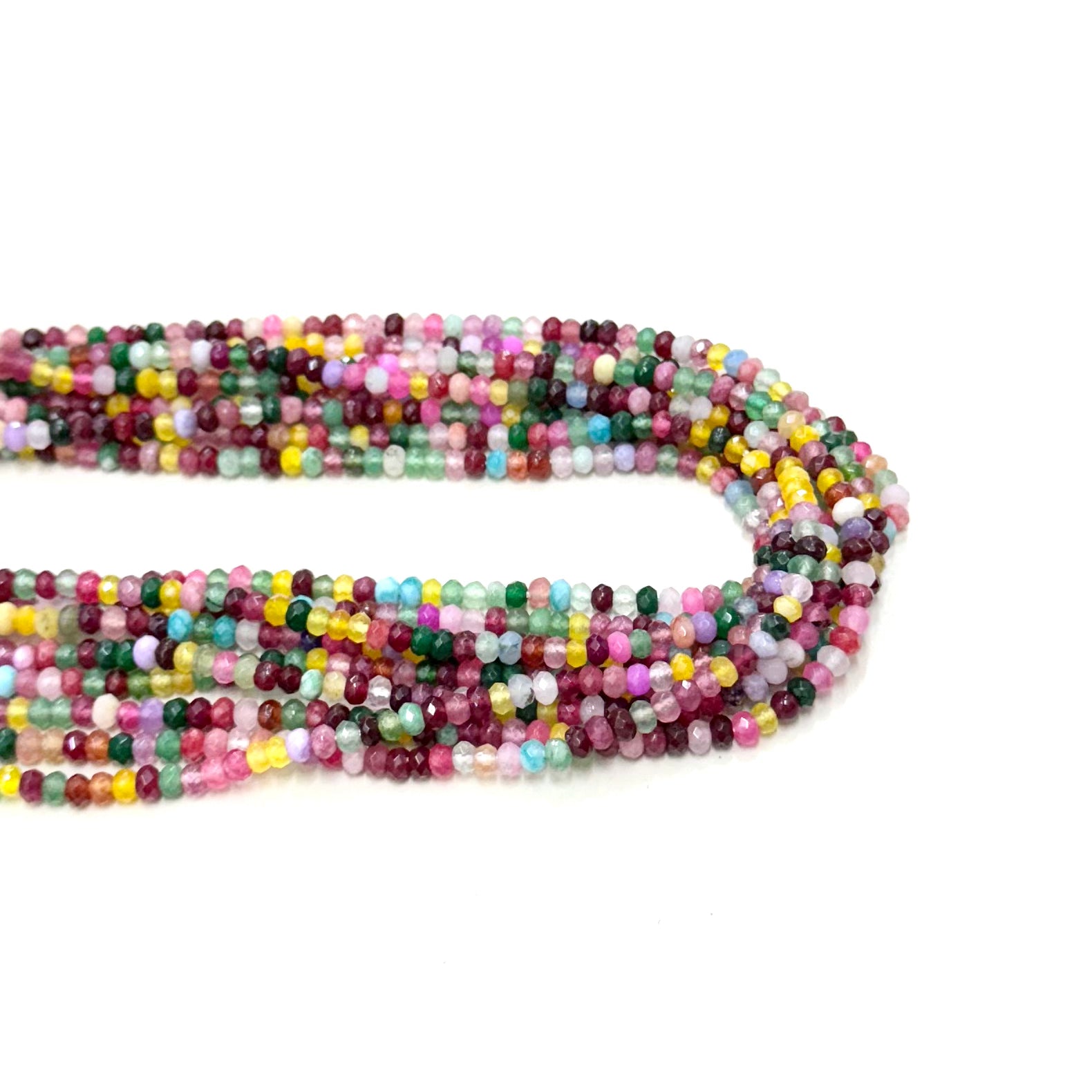 AGATA FACETADA RONDELL 4MM | MULTICOLOR OSCURO