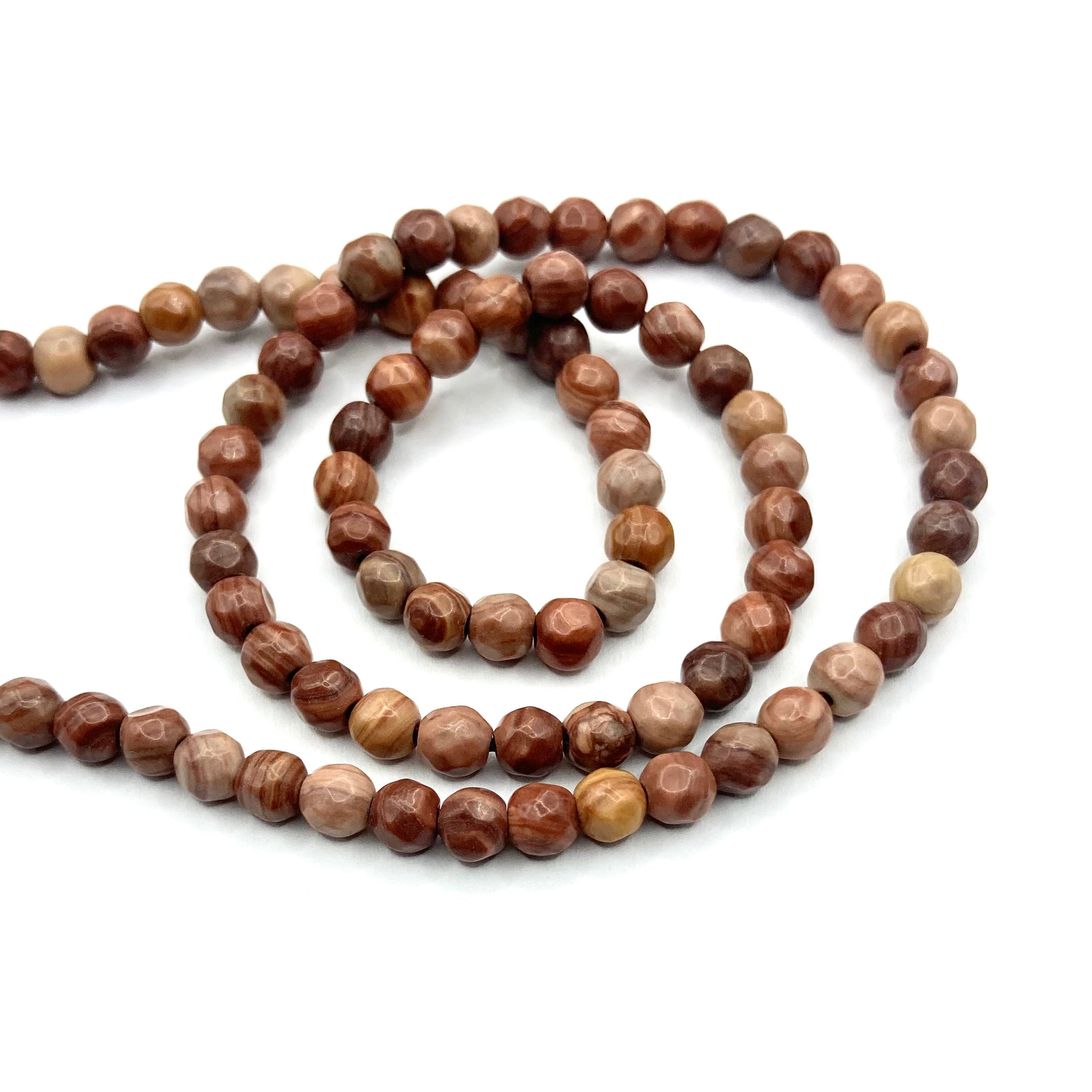AGATA FACETADA | 4MM | COLOR MADERA