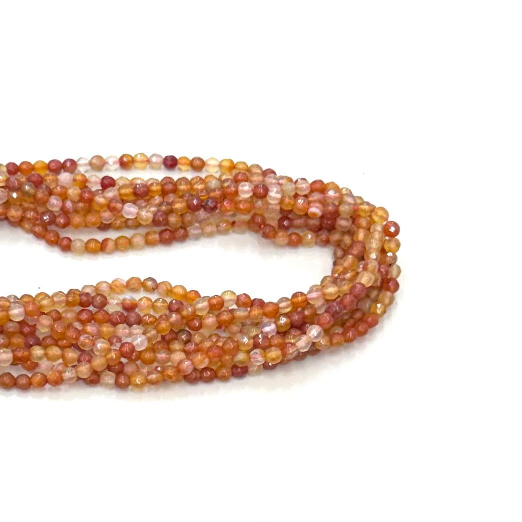 AGATA FACETADA | 4MM | NARANJA MATIZADO