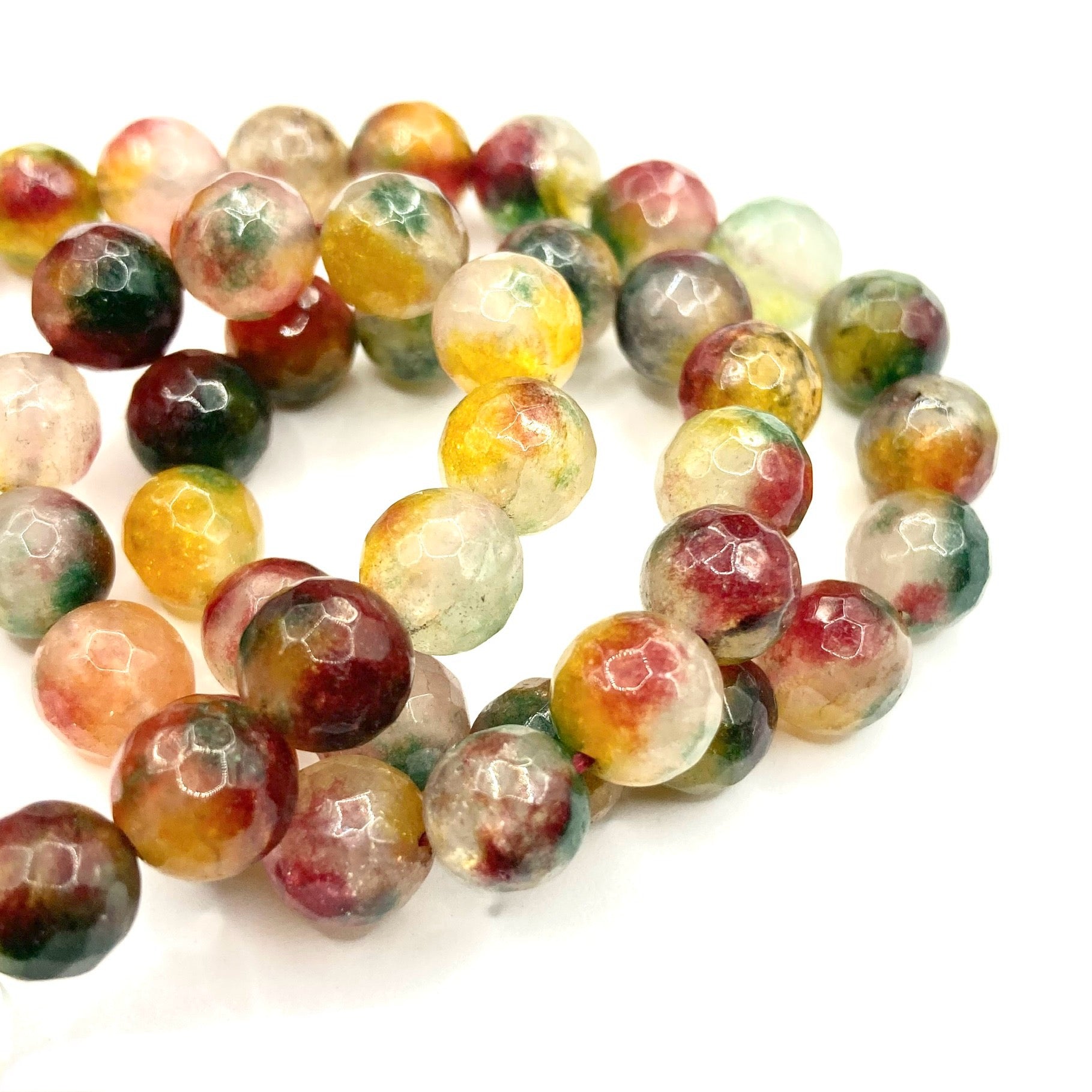 Agata Facetada | 8mm | Bicolor Burdeo Verde