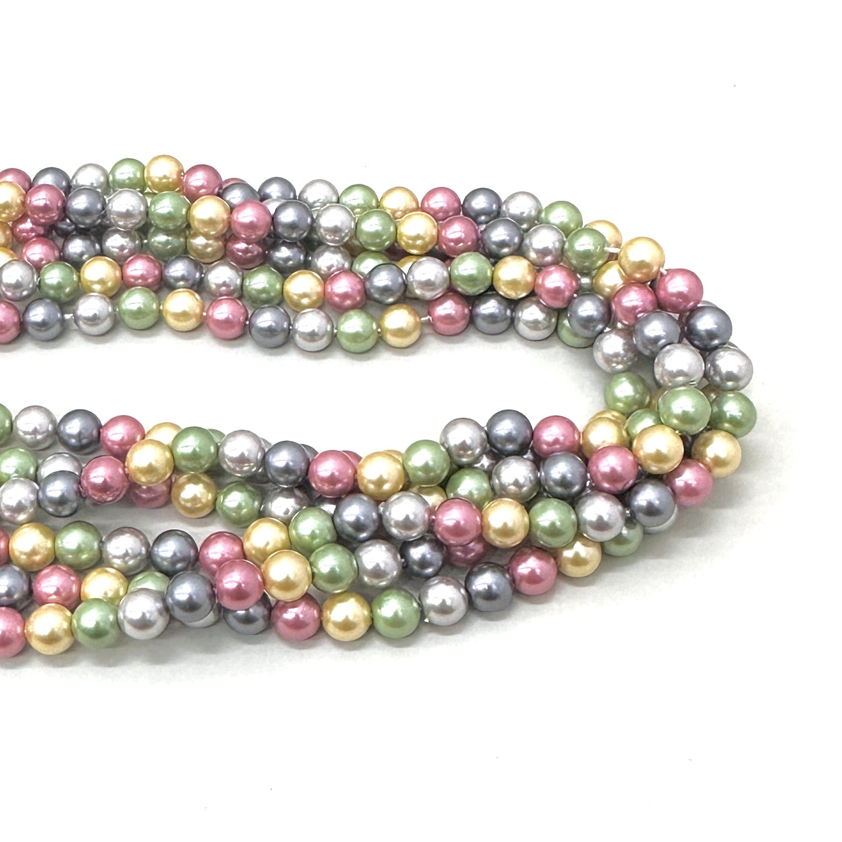 PERLA SHELL | 6MM | MIX VERDE AMARILLO ROSA AZUL GRIS