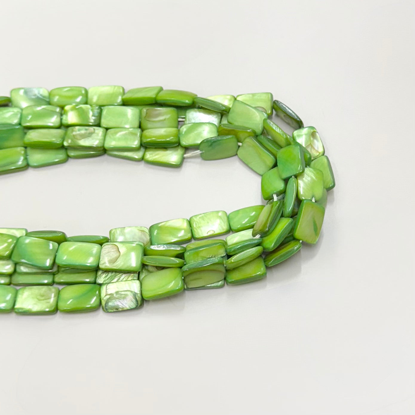 RECTANGULO DE NACAR | 15X10MM | VERDE