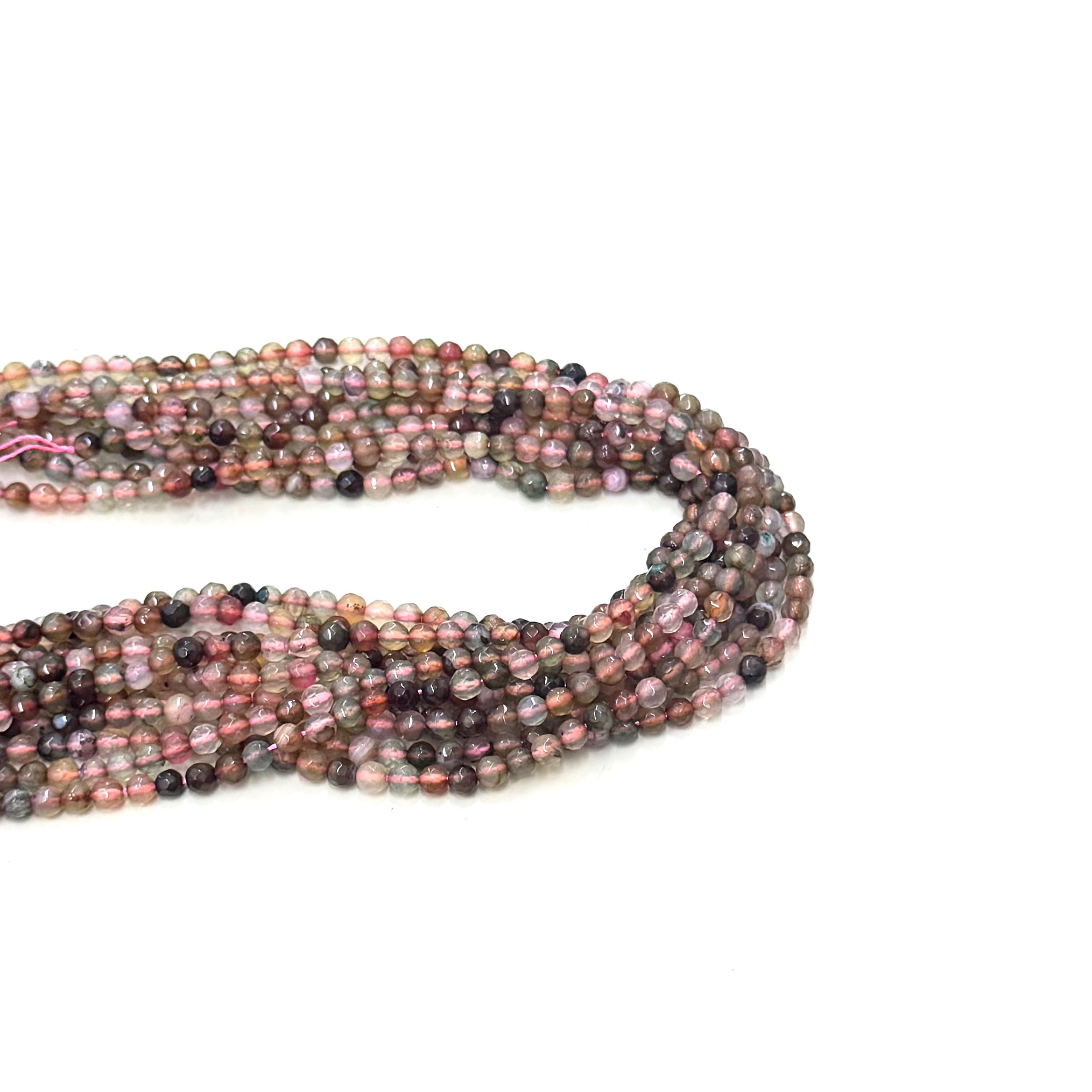 AGATA FACETADA | 4MM | MIX TONOS TIERRA Y ROSA