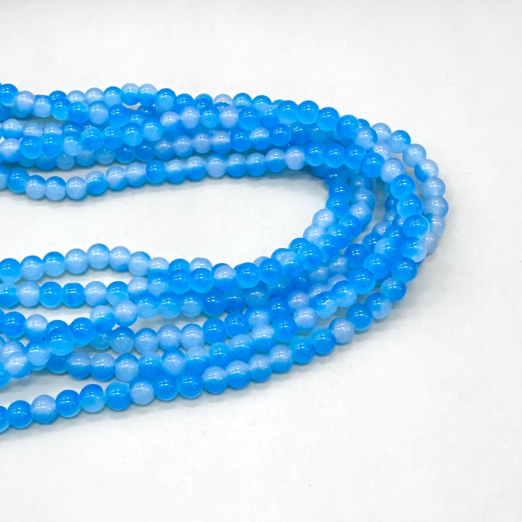 PERLA DE VIDRIO | 6MM | AZUL MATIZADO