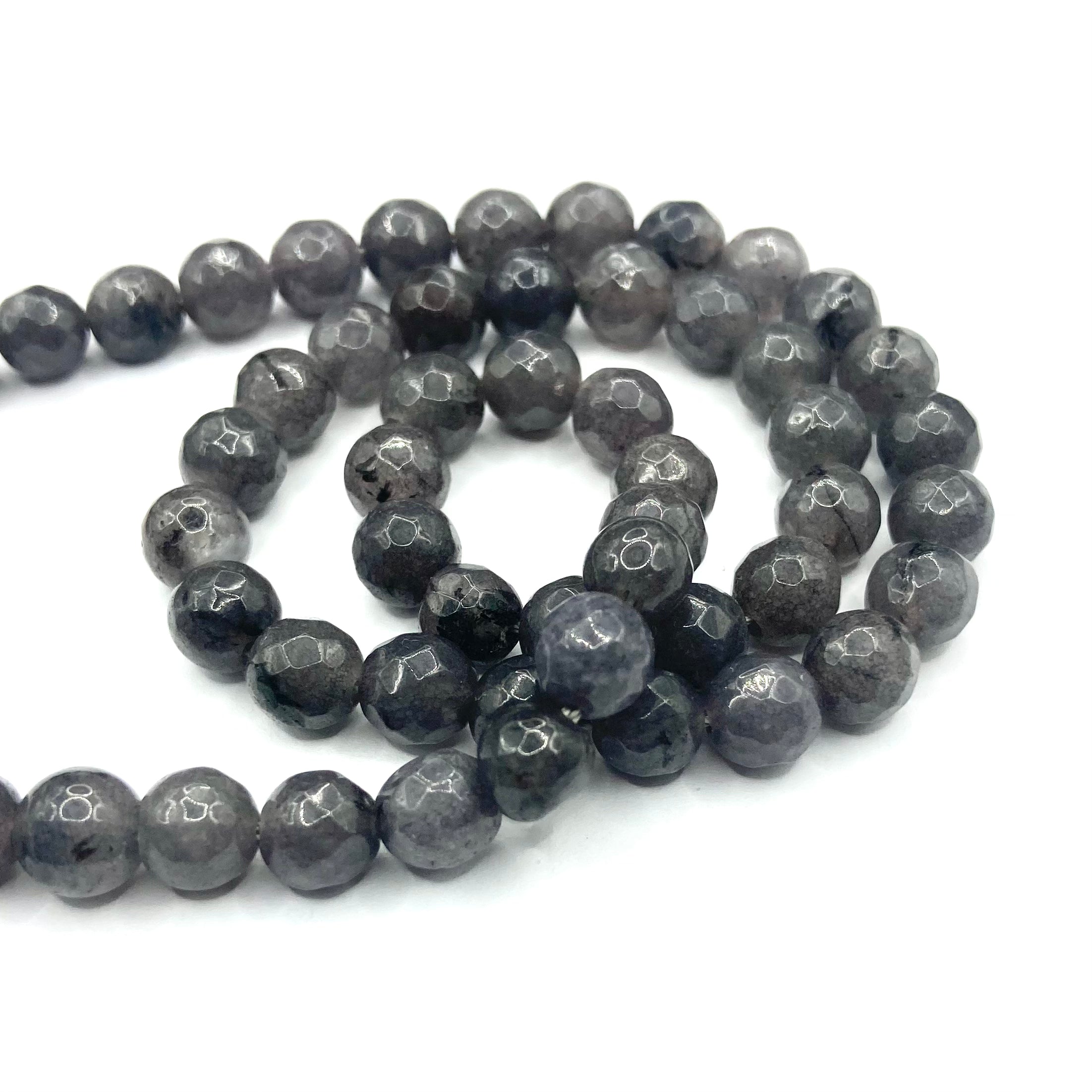 Agata Facetada | 6mm | Gris oscuro