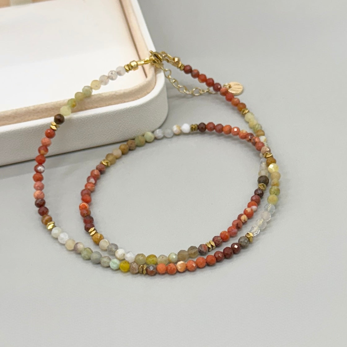 COLLAR | MIX PIEDRAS | JASPE ROJO Y AMAZONITA